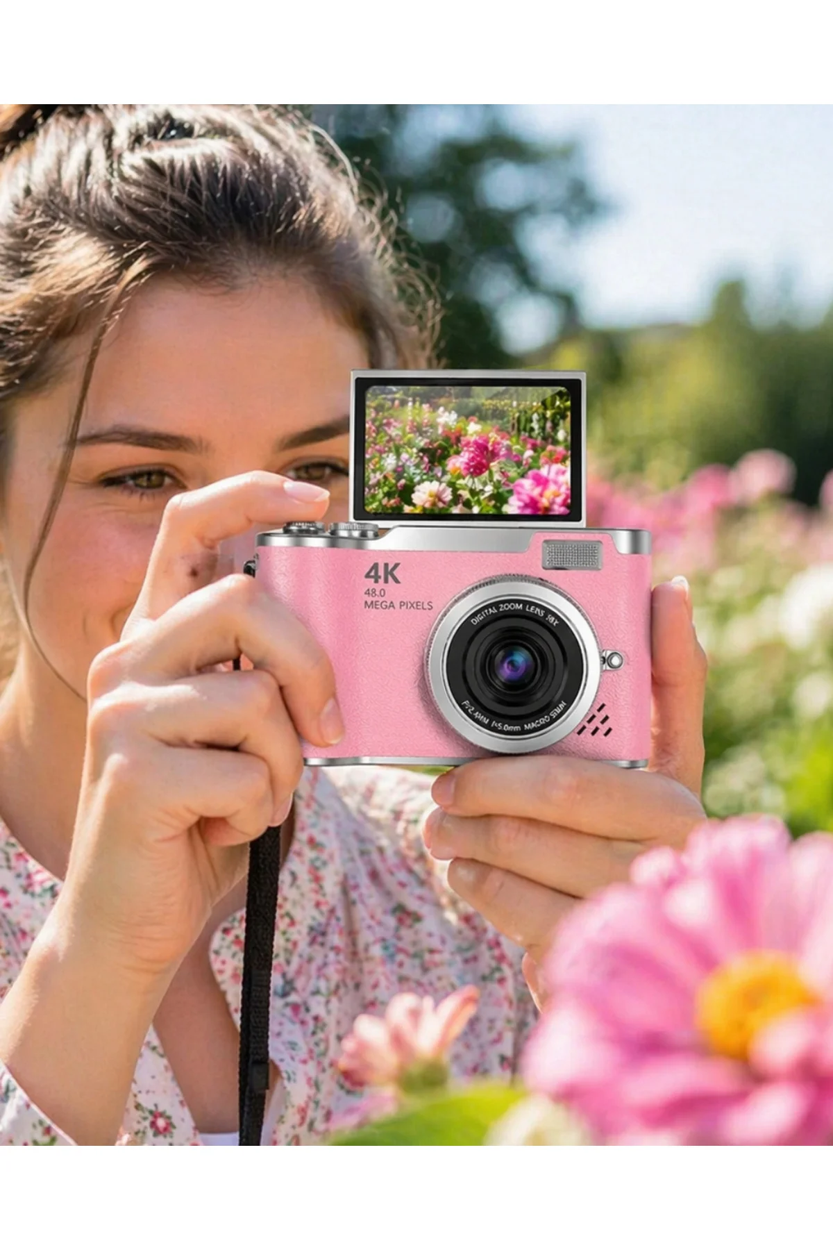 Sosyal Medya İçerik Kamera 48 MP HD Video Flip Ekranlı Dijital Kamera