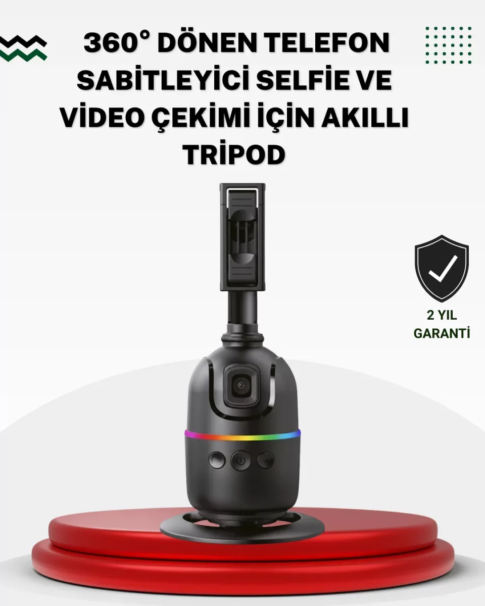 Sosyal Medya İçerikleri İçin Otomatik Yüz Takipli 360° Döner Gimb