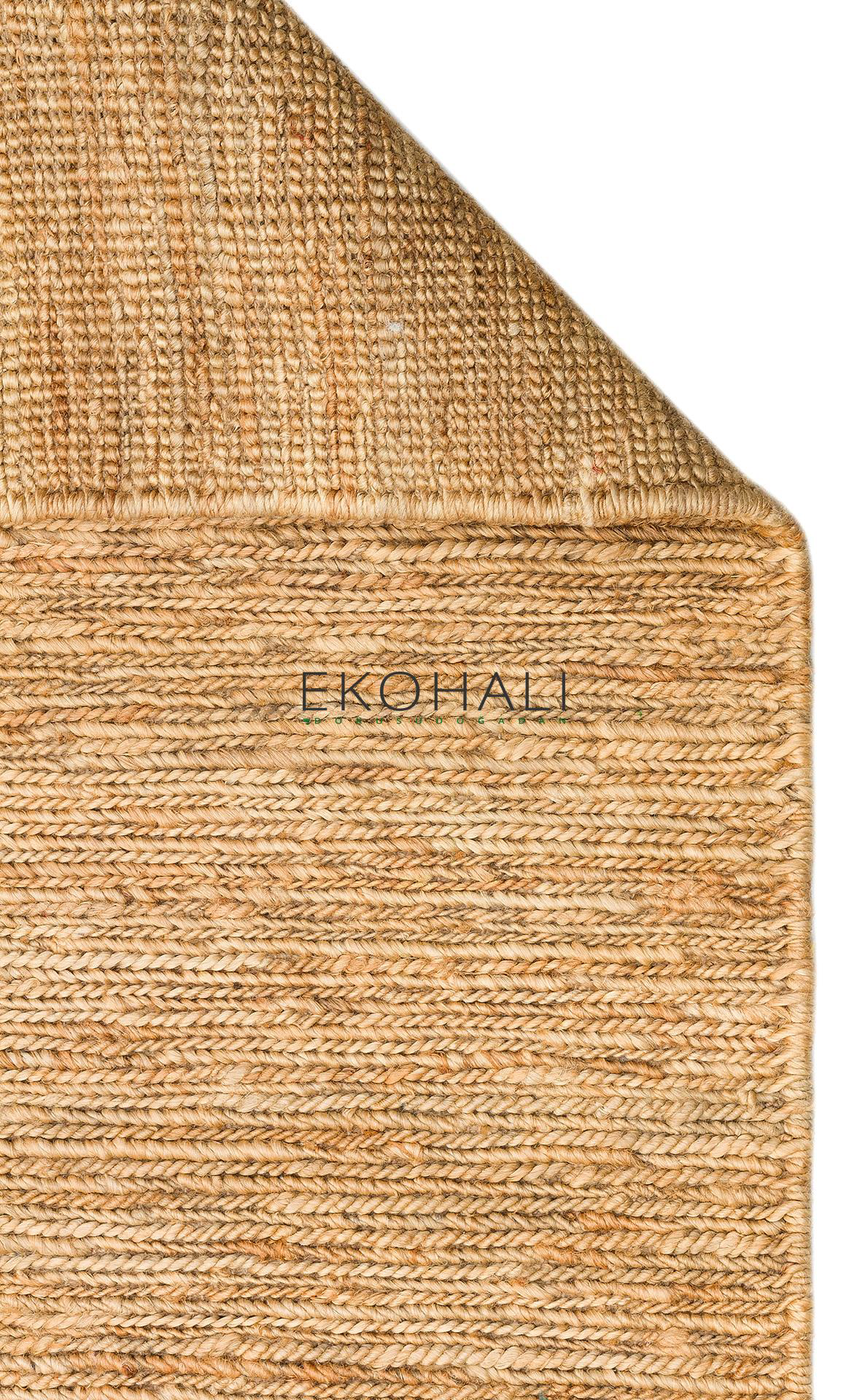 Soumak Koleksiyonu Örgülü Naturel Jut Halı SMK Plain Natural