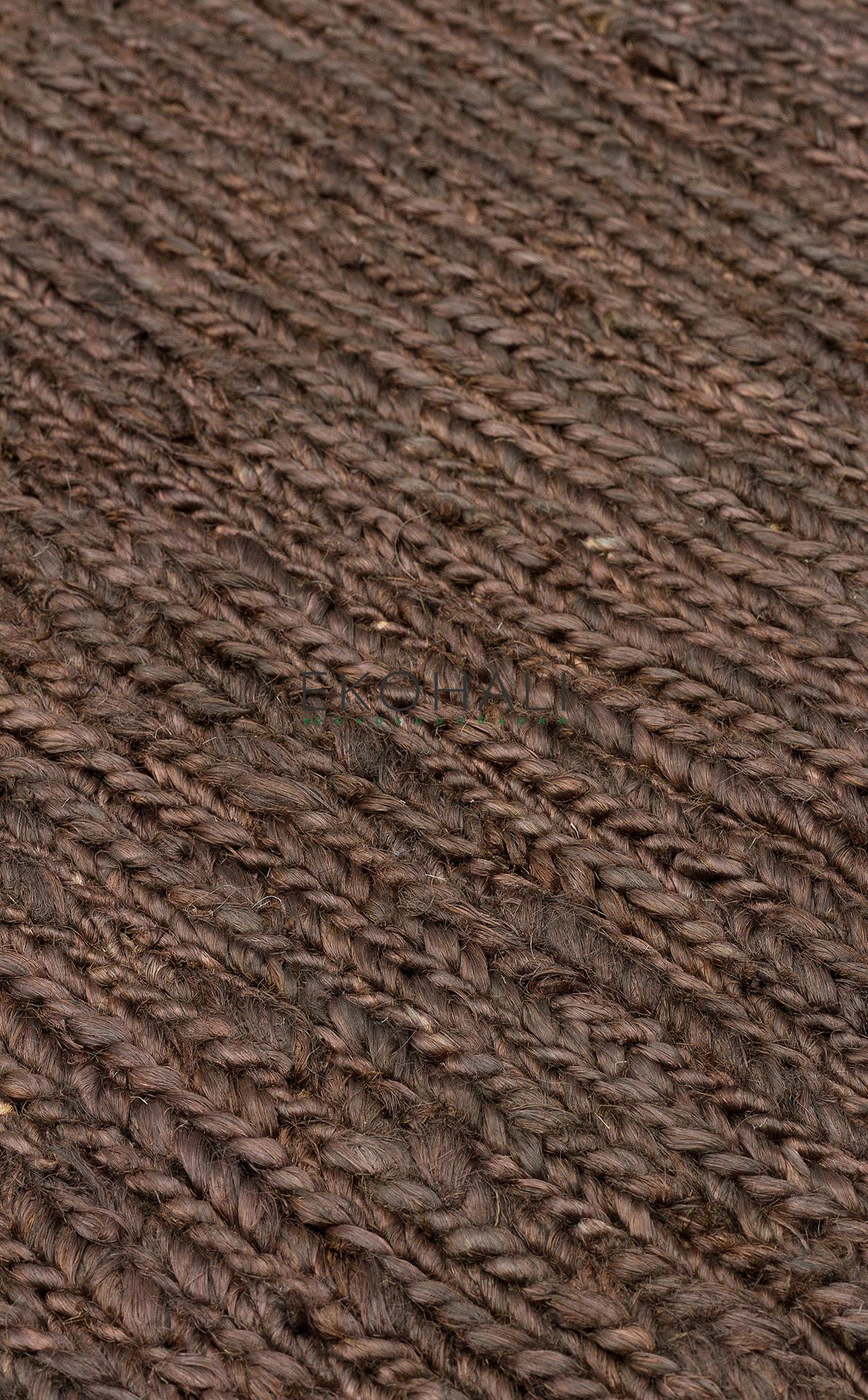Soumak Koleksiyonu Örgülü Naturel Jut Halı SMK Plain Brown