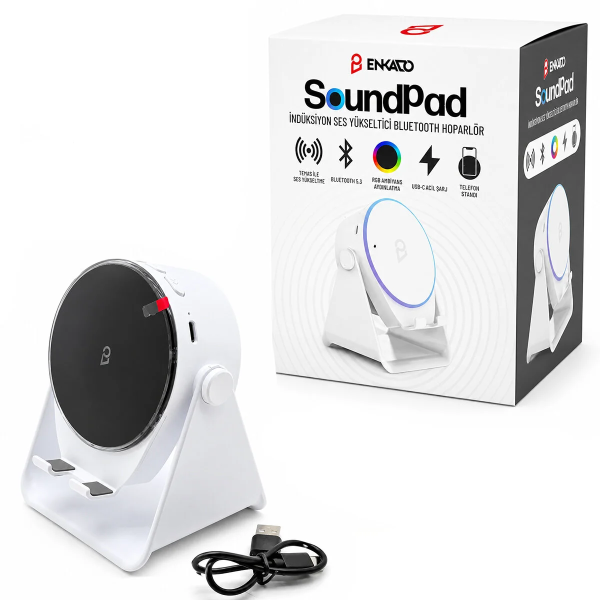 SOUNDPAD 5IN1 - 5W - 2000mAh TEMAS İLE SES YÜKSELTME - TELEFON STAND - USB-C ŞARJ BEYAZ İNDİKSİYON SES YÜKSELTİCİ BLUETOOTH HOPARLÖR SPEAKER EKD-S11 SOUNDPAD 5IN1 - 5W - 2000mAh TEMAS İLE SES YÜKSELTME - TELEFON STAND - USB-C ŞARJ BEYAZ İNDİKSİYON SES YÜKSELTİCİ BLUETOOTH HOPARLÖR SPEAKER EKD-S11