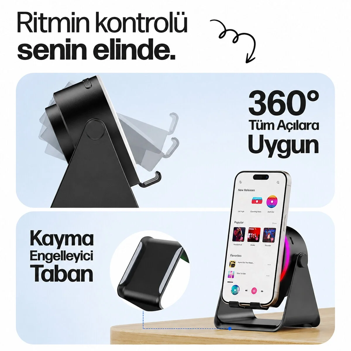 SoundPad Bluetooth Hoparlör - İndüksiyon Temas Özellikli - Telefon Standlı - Type-C Şarj - RGB Ambiyans Aydınlatma Fiyatı, Yorumları ve Özellikleri