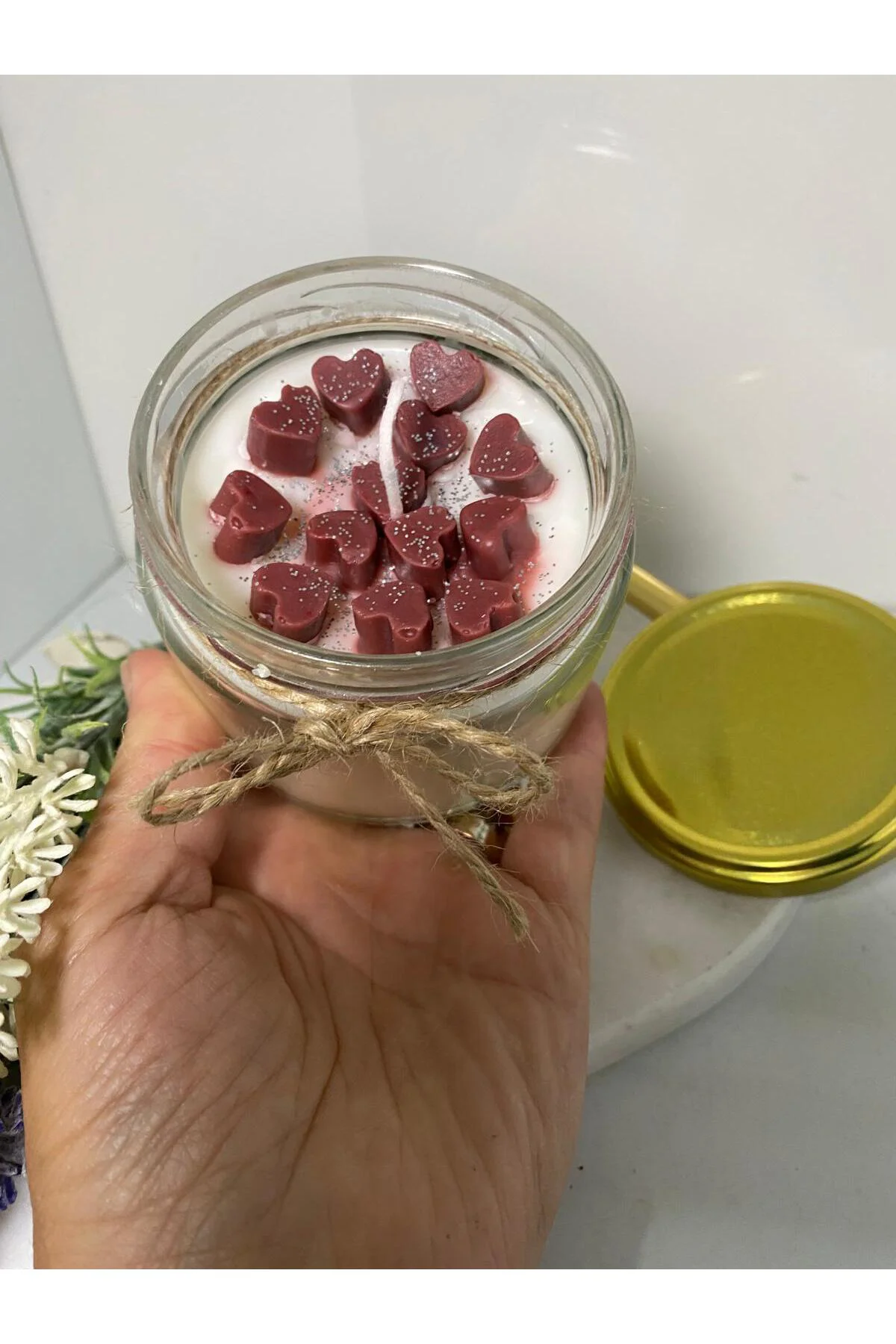 Soya Wax Dekoratif Kapaklı Kavanozda Mum (Kokulu) 330ml