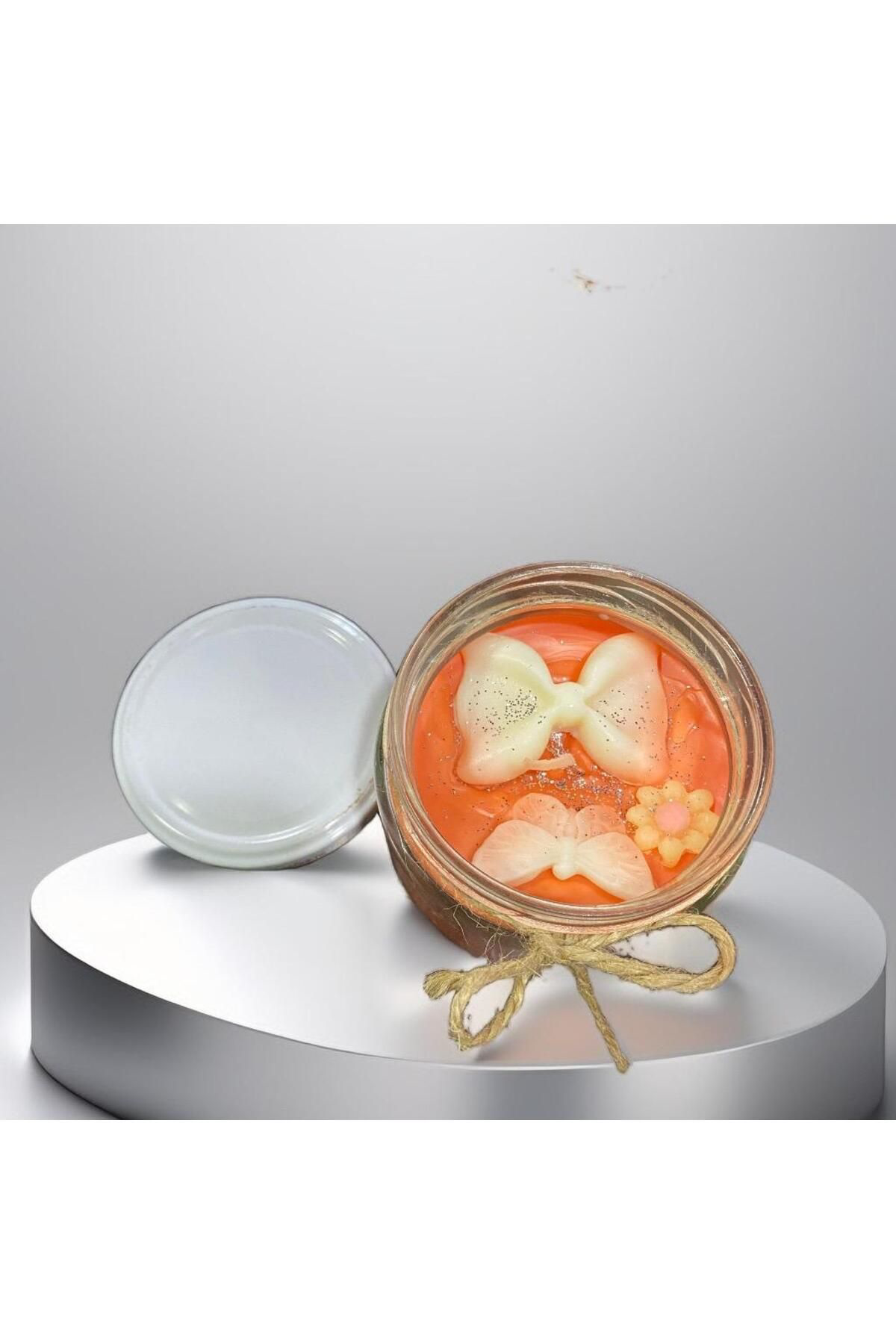 Elif Aksesuar Soya Wax Dekoratif Kapaklı Kavanozda Mum (Kokulu) 330Ml