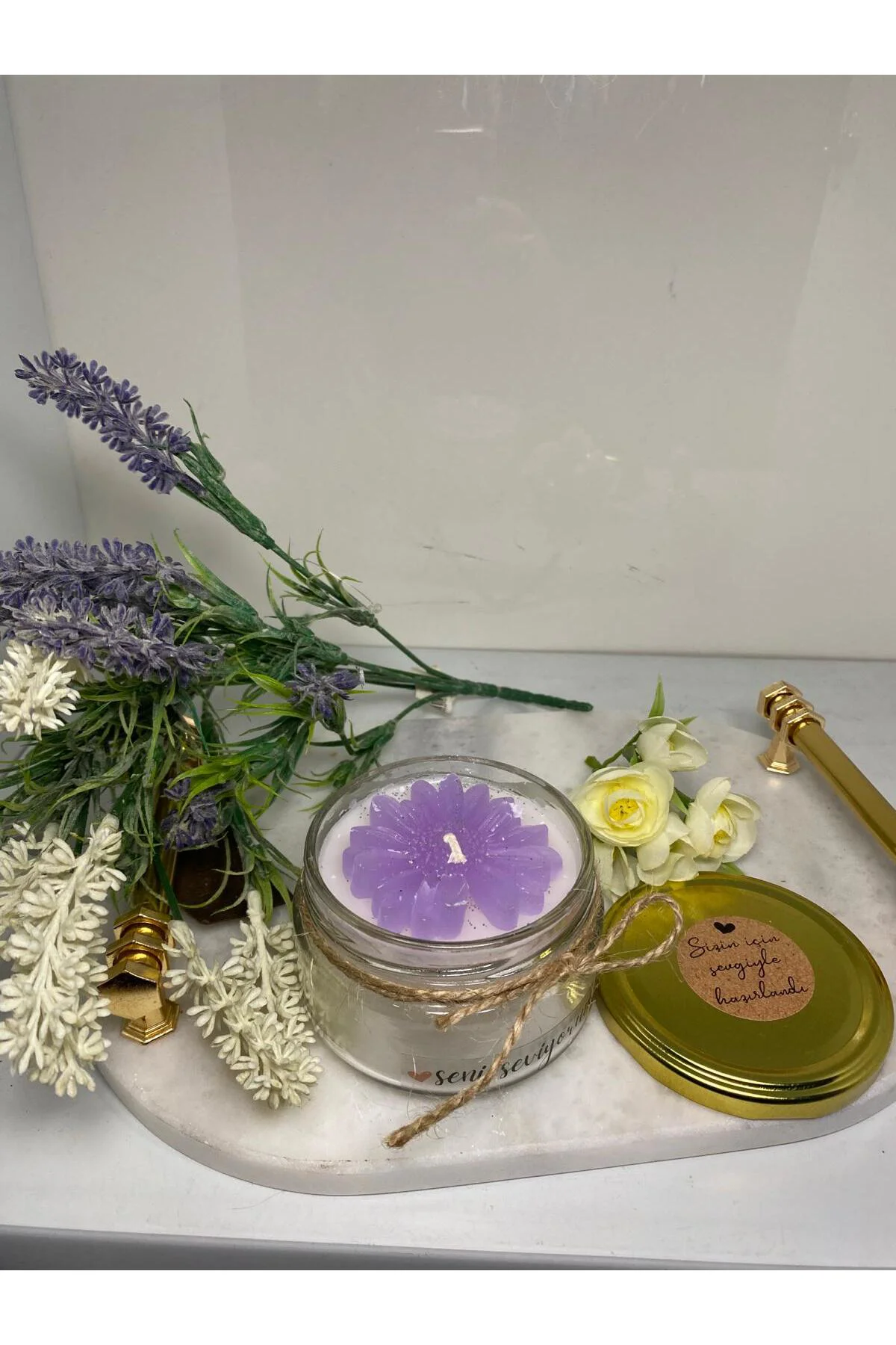 Soya Wax Dekoratif Kapaklı Kavanozda Mum (Kokulu)