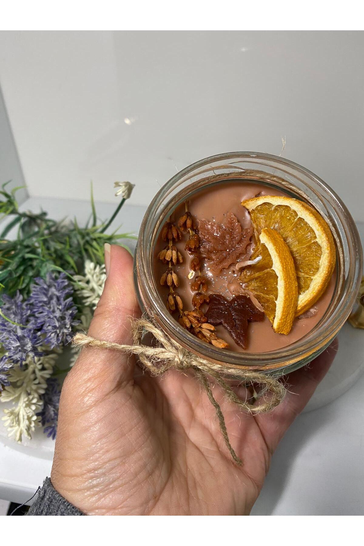 Elif Aksesuar Soya Wax Dekoratif Kapaklı Kavanozda Mum (Kokulu) 330Ml