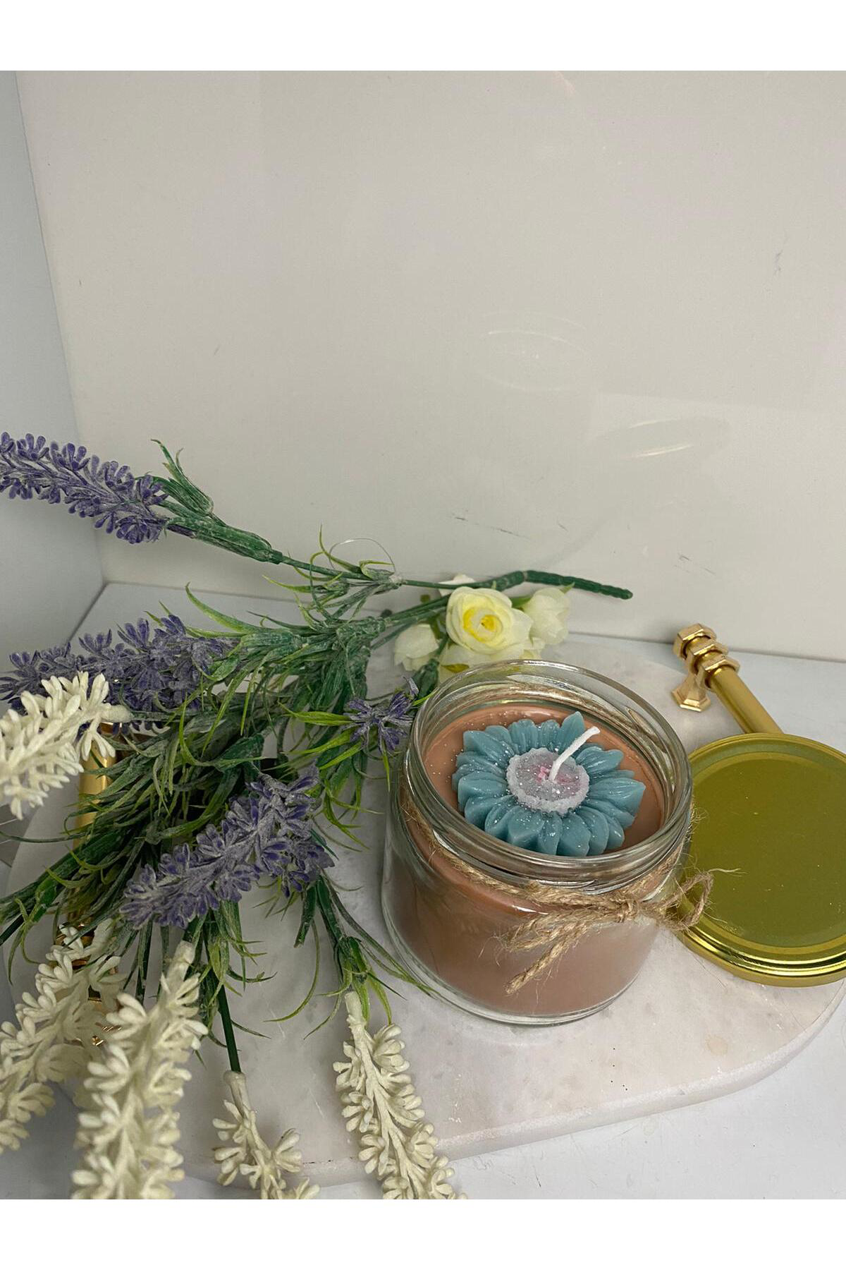 Elif Aksesuar Soya Wax Dekoratif Kapaklı Kavanozda Mum (Kokulu) 330Ml