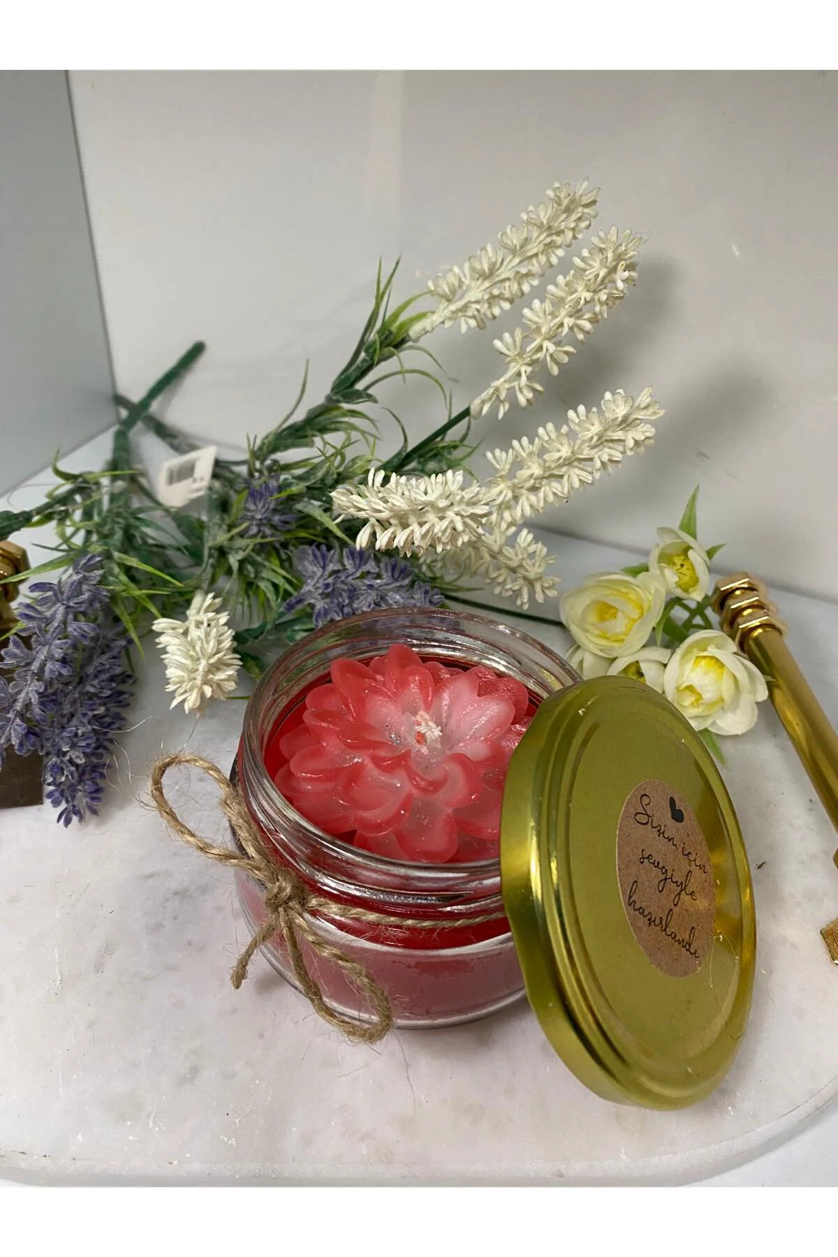 Soya Wax Dekoratif Kapaklı Kavanozda Mum (Kokulu)