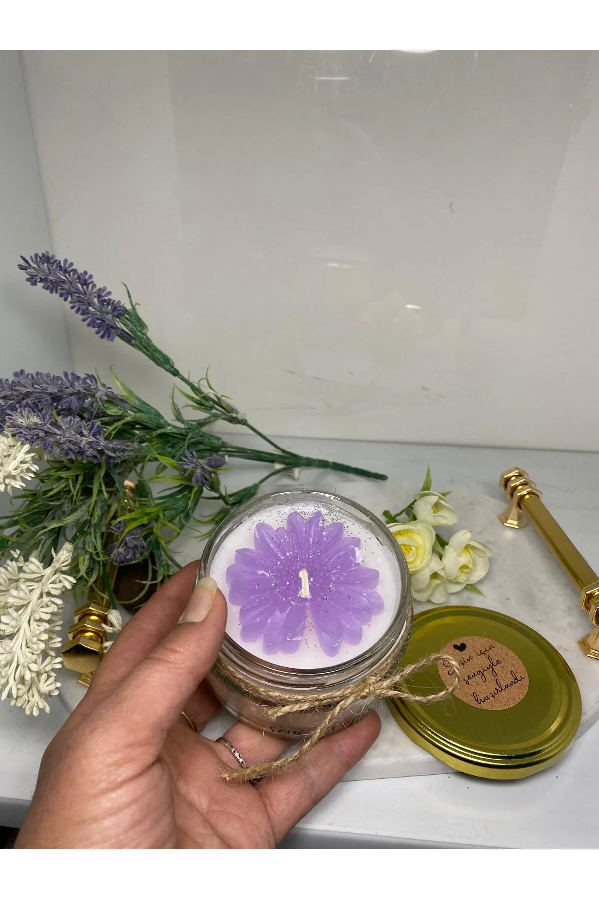 Soya Wax Dekoratif Kapaklı Kavanozda Mum (Kokulu)
