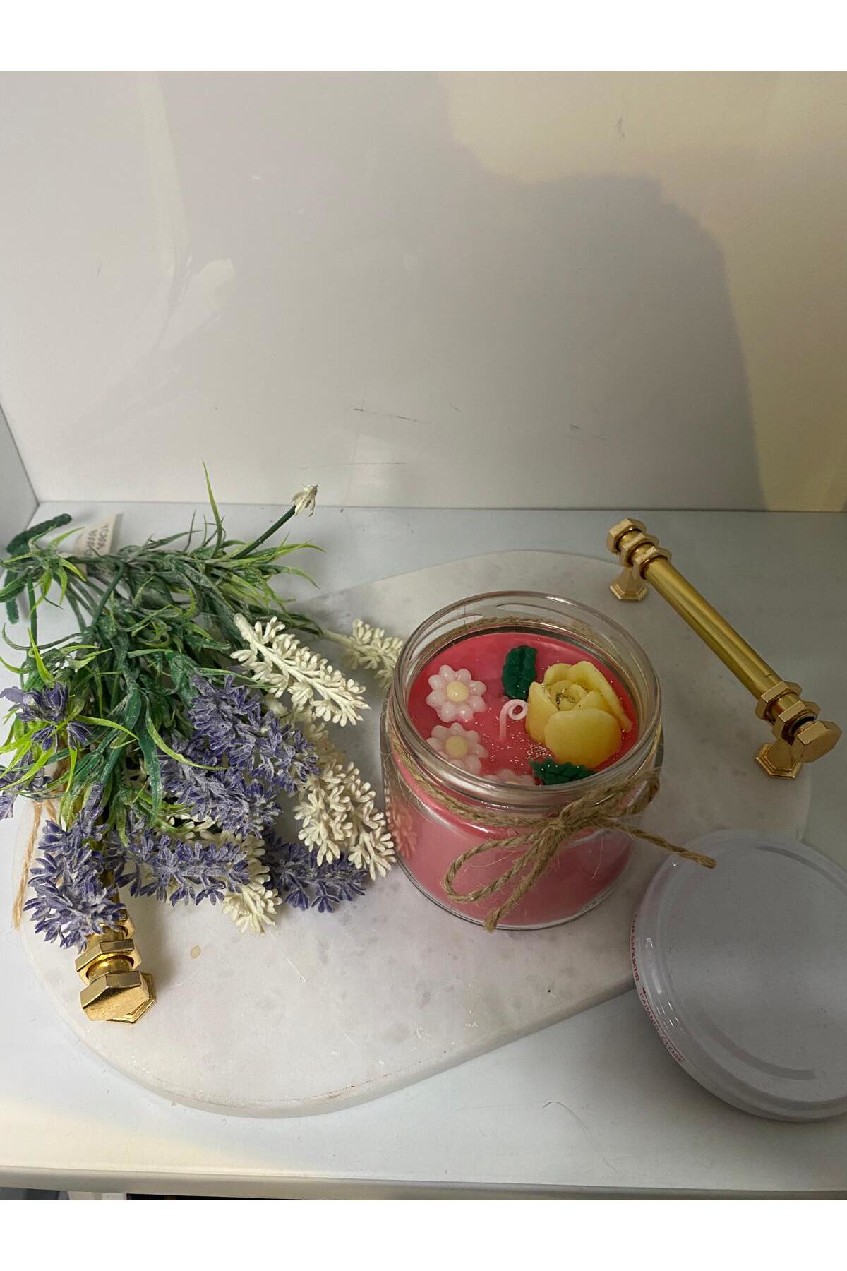 Elif Aksesuar Soya Wax Dekoratif Kapaklı Kavanozda Mum (Kokulu) 330Ml