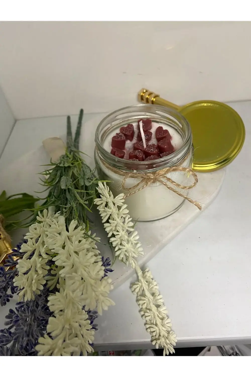 Soya Wax Dekoratif Kapaklı Kavanozda Mum (Kokulu) 330ml