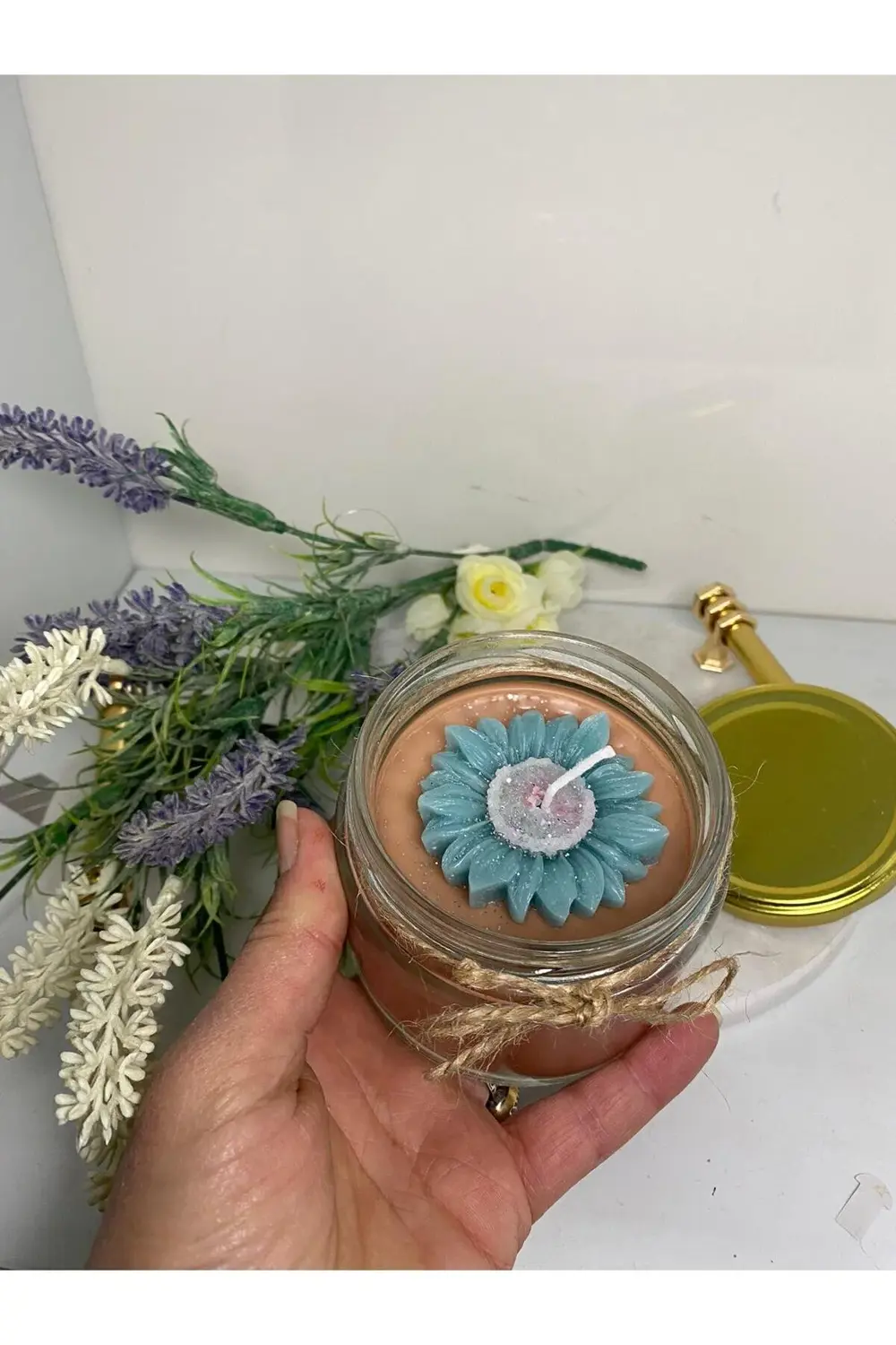 Soya Wax Dekoratif Kapaklı Kavanozda Mum (Kokulu) 330ml