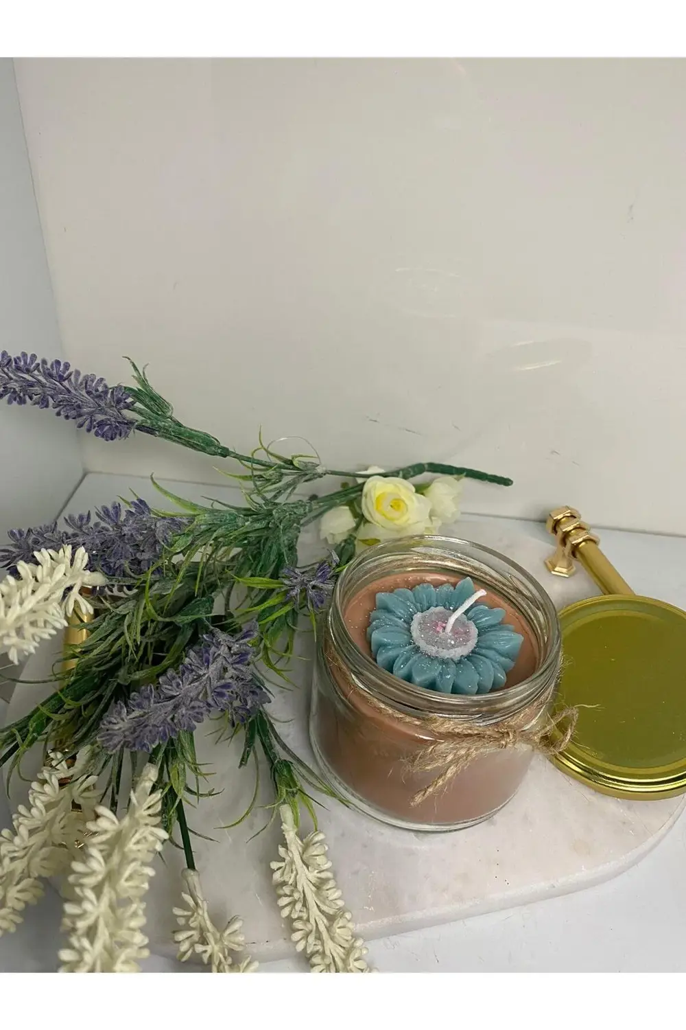 Soya Wax Dekoratif Kapaklı Kavanozda Mum (Kokulu) 330ml