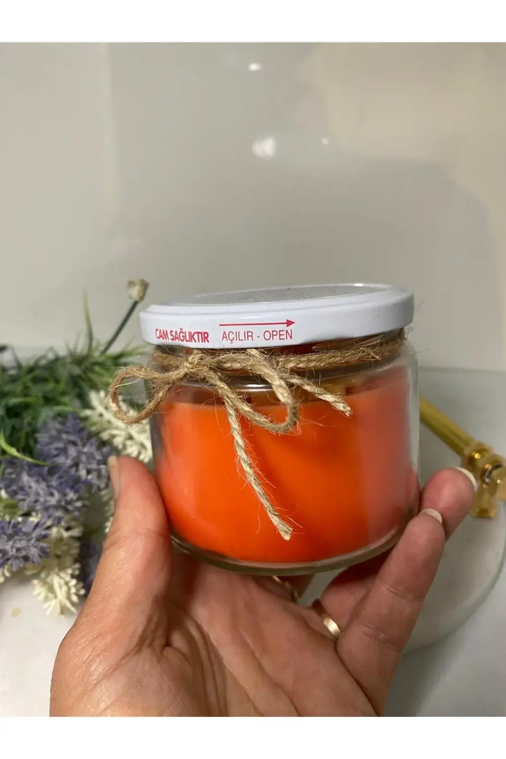 Soya Wax Dekoratif Kapaklı Kavanozda Mum (Kokulu) 330ml