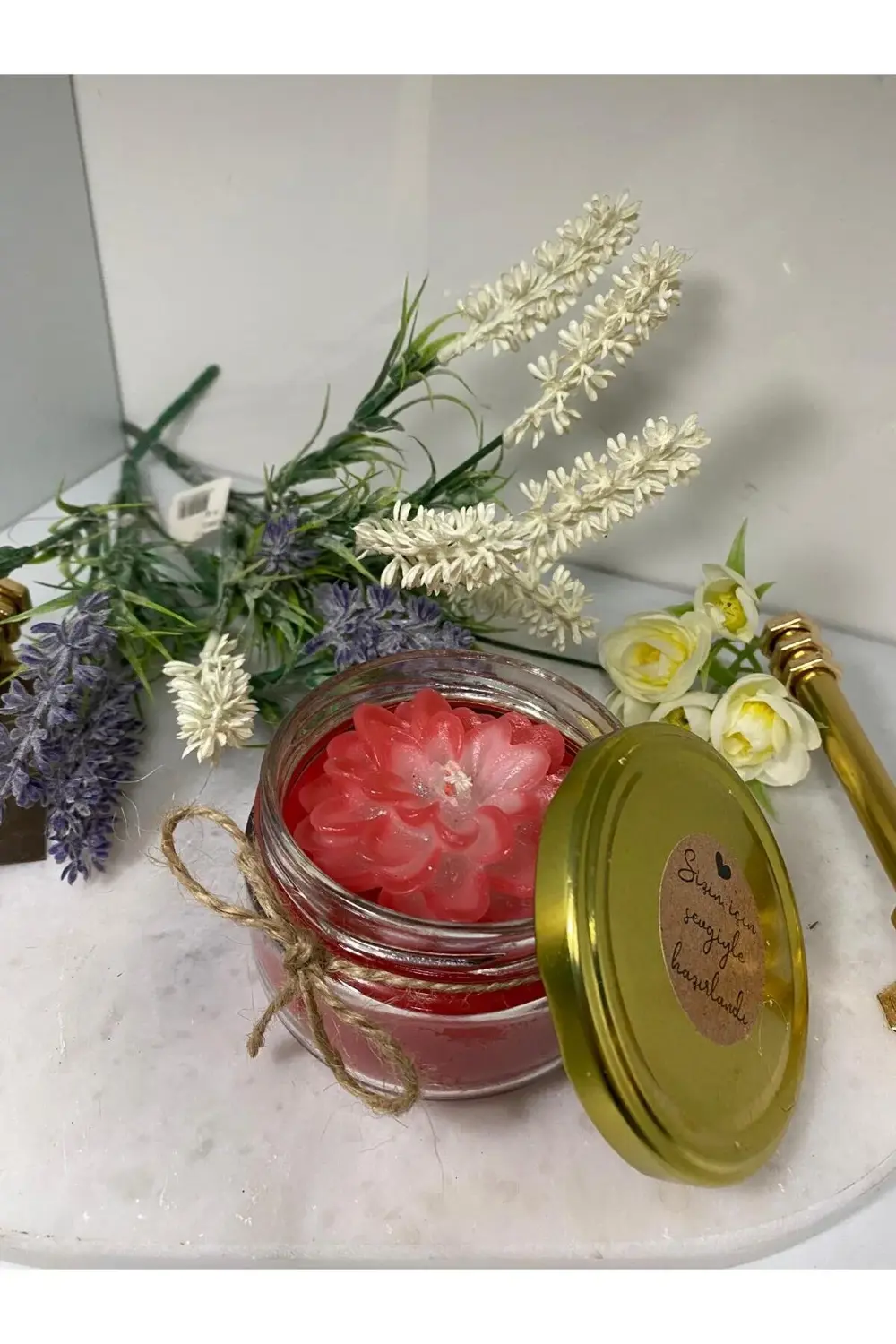 Soya Wax Dekoratif Kapaklı Kavanozda Mum (Kokulu)