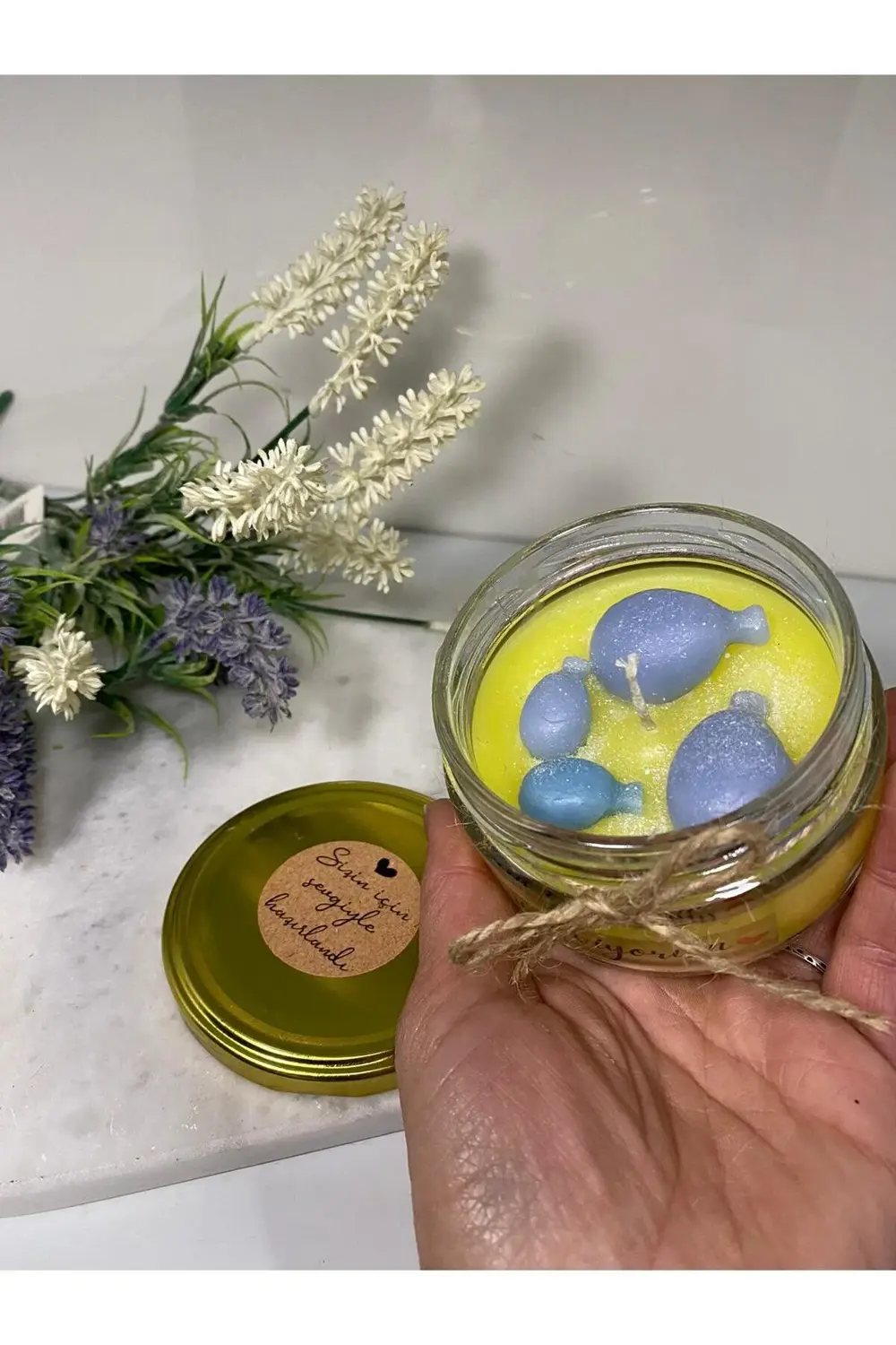 Soya Wax Dekoratif Kapaklı Kavanozda Mum (Kokulu)