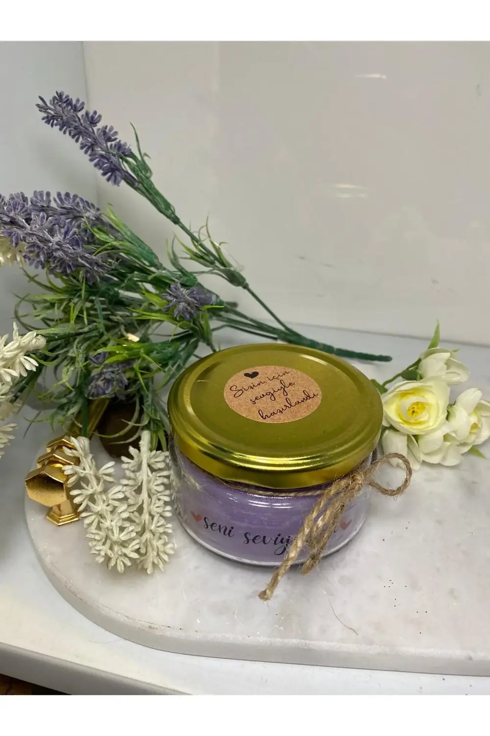 Soya Wax Dekoratif Kapaklı Kavanozda Mum (Kokulu)