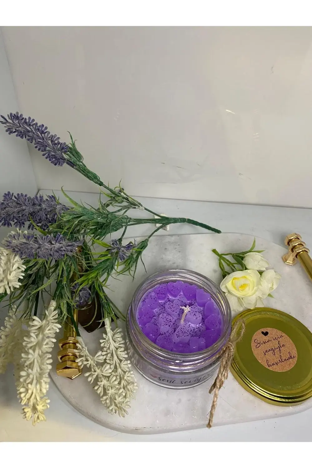 Soya Wax Dekoratif Kapaklı Kavanozda Mum (Kokulu)