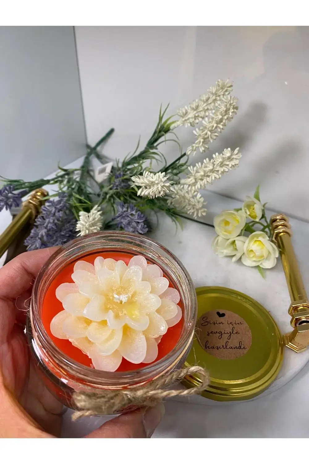 Soya Wax Dekoratif Kapaklı Kavanozda Mum (Kokulu)