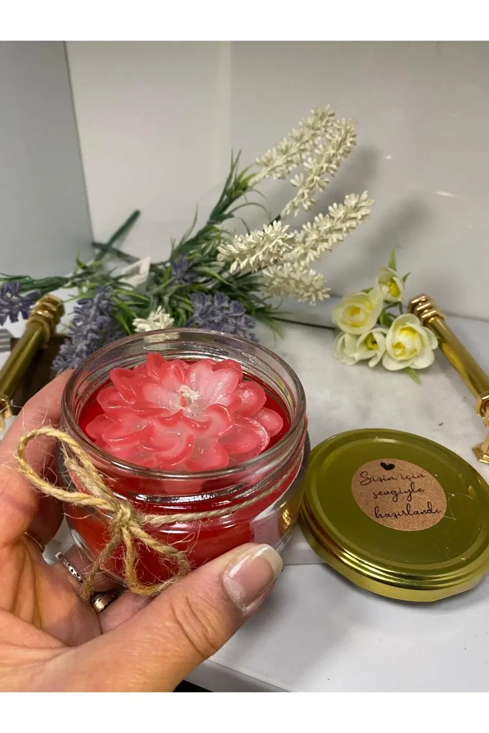 Soya Wax Dekoratif Kapaklı Kavanozda Mum (Kokulu)