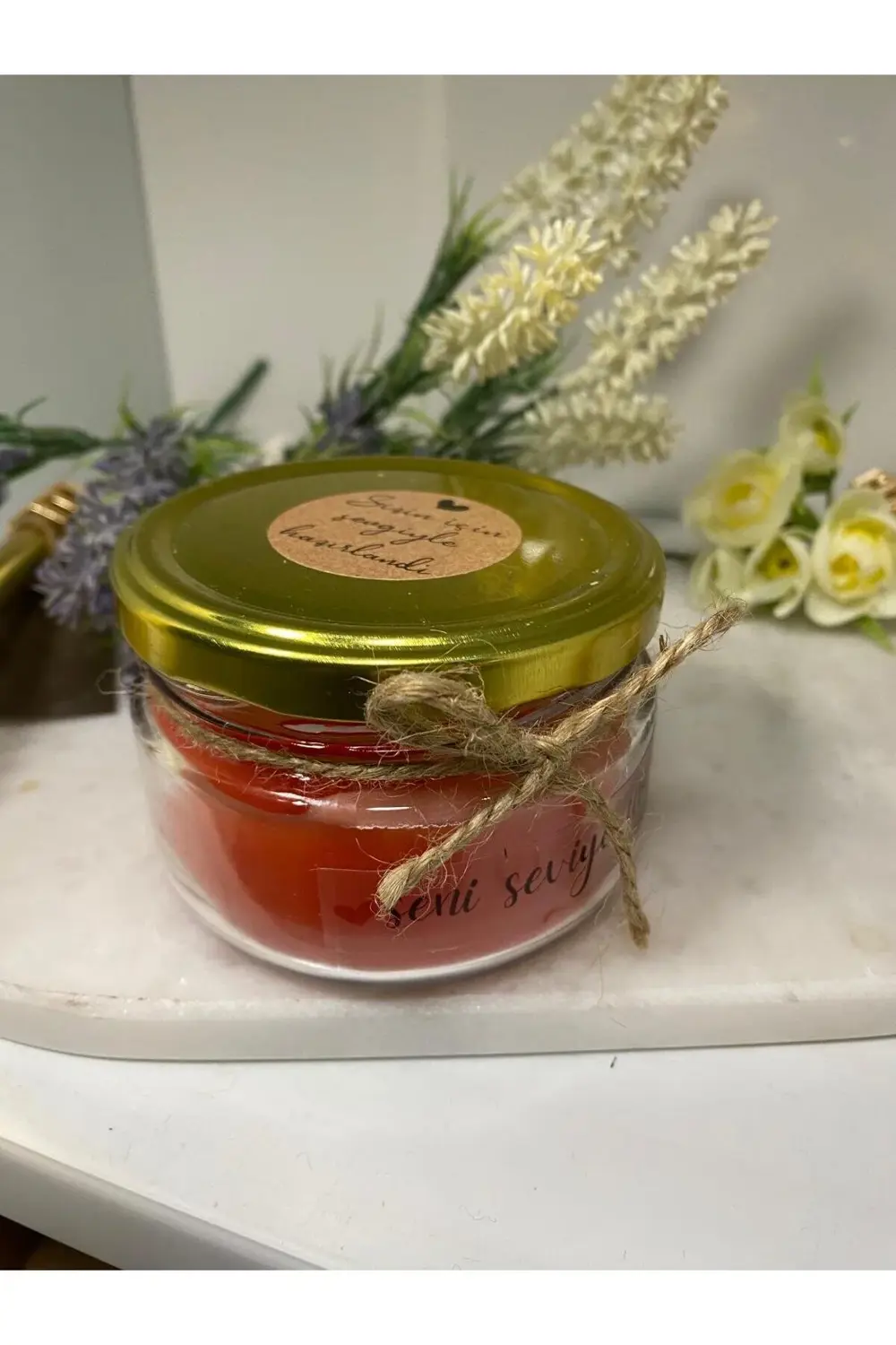 Soya Wax Dekoratif Kapaklı Kavanozda Mum (Kokulu)