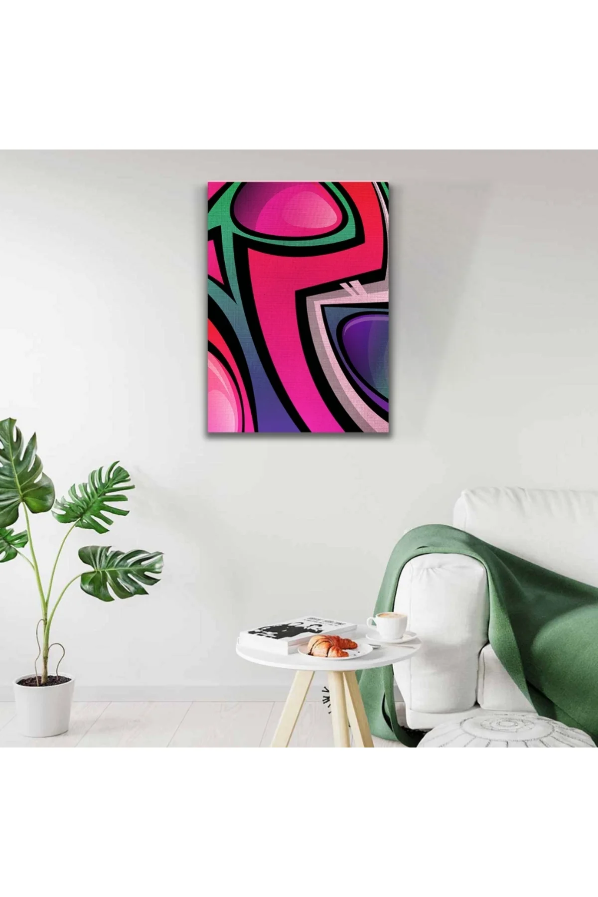 Soyut Çalışma, Canlı Renkler Kanvas Tablo 50 x 70