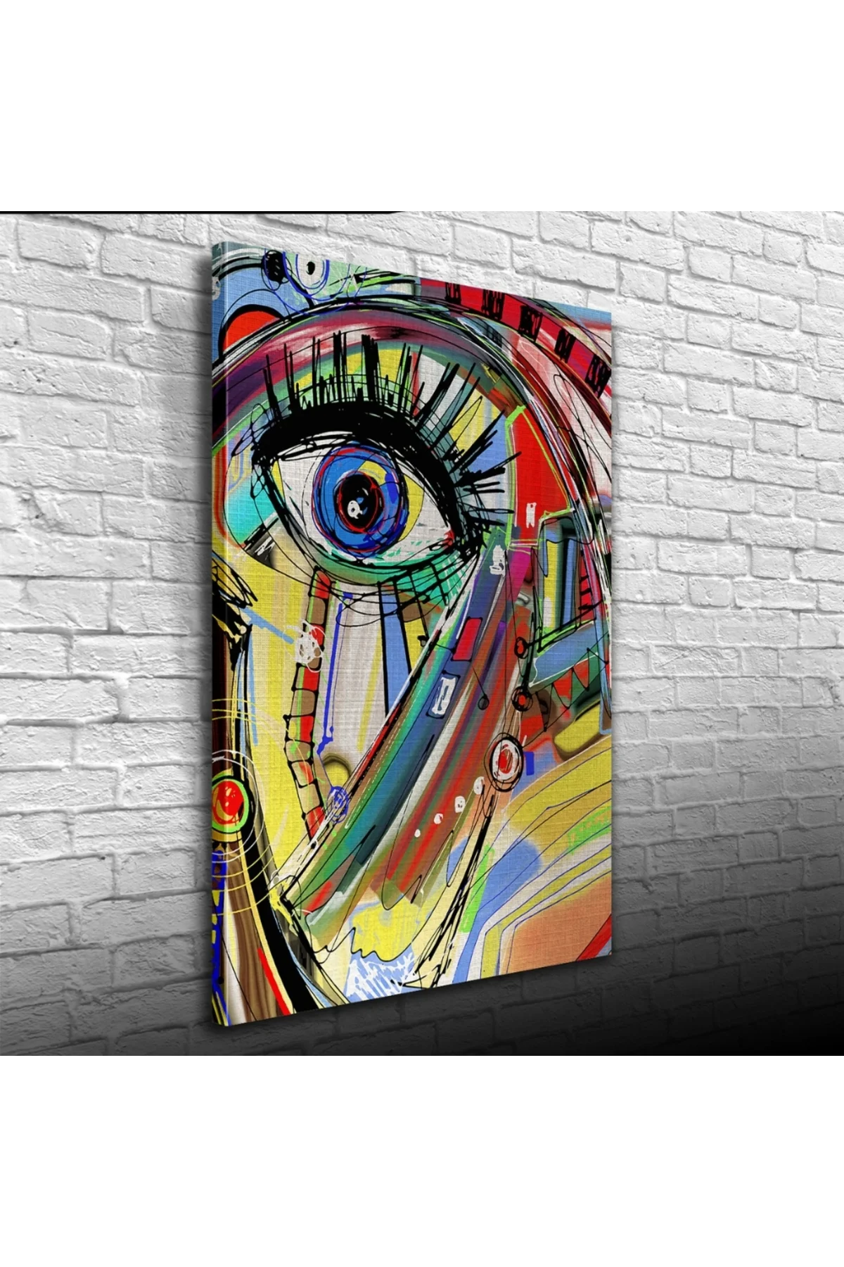 Soyut , Çok Renkli Dekoratif Kanvas Tablo 50 x 70