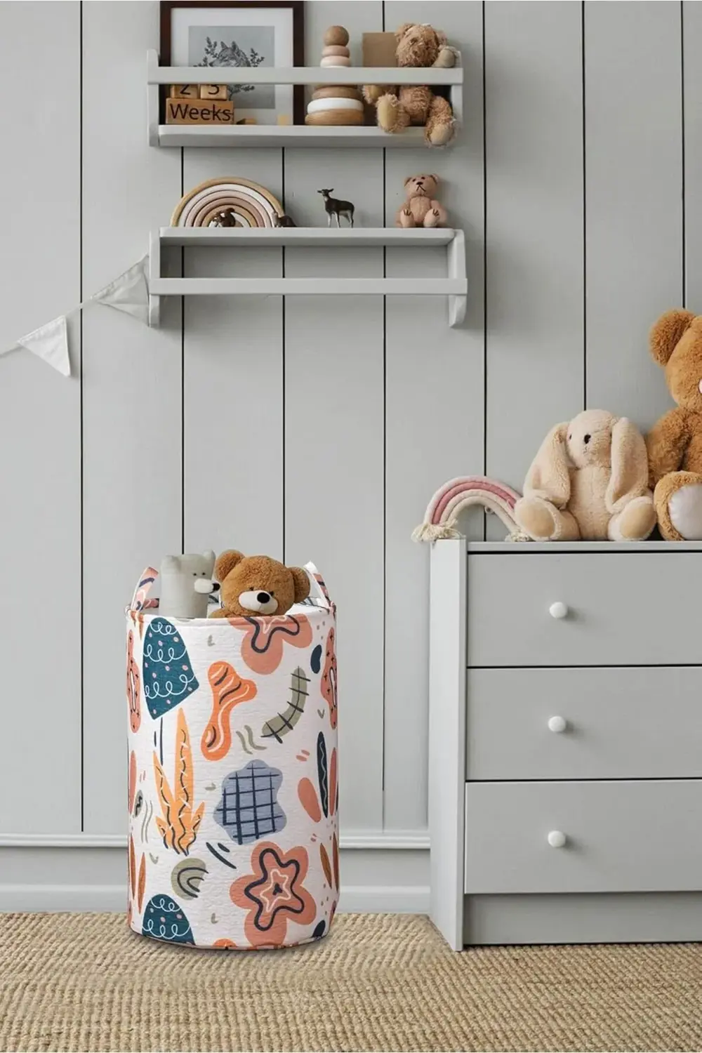 Soyut Desenli Oyuncak Saklama Çantası, Çamaşır Sepeti 1178367