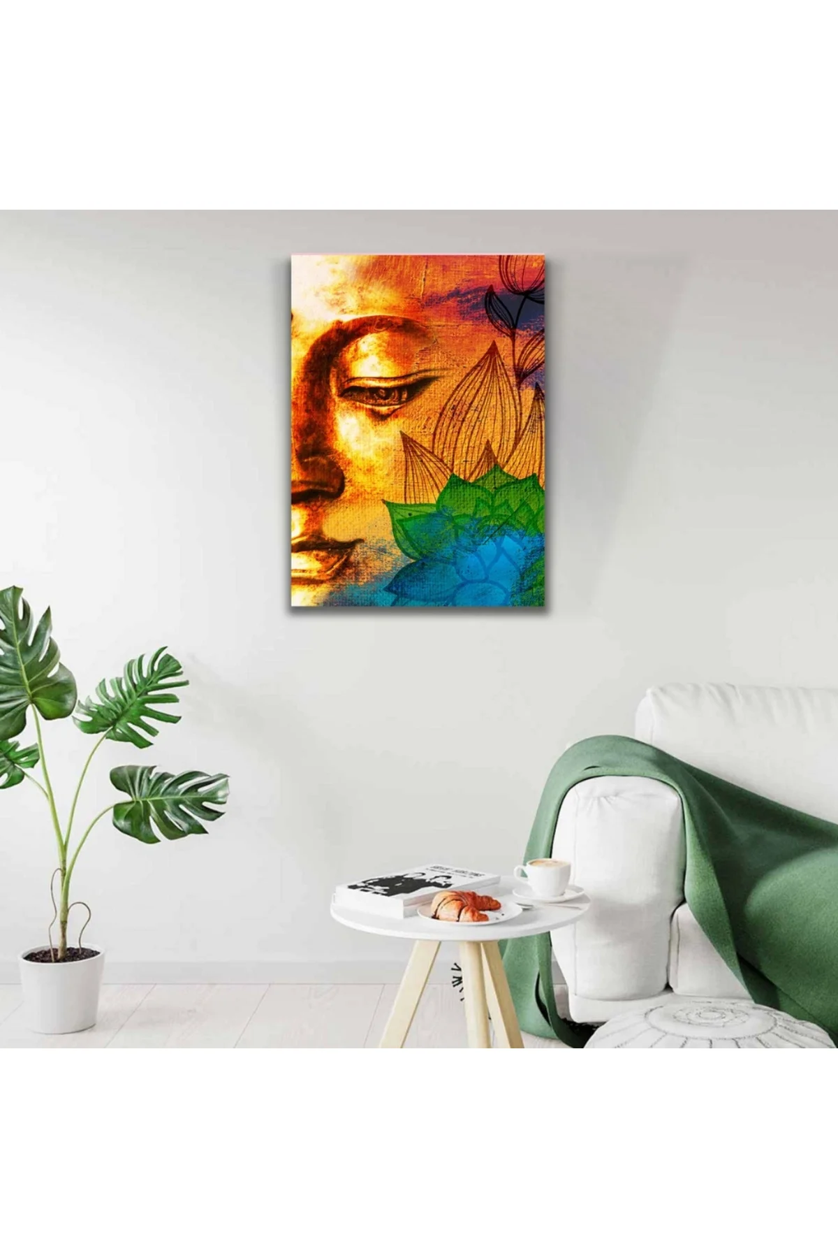 Soyut, Turuncu Renkler Kadın Portresi Kanvas Tablo 50 x 70