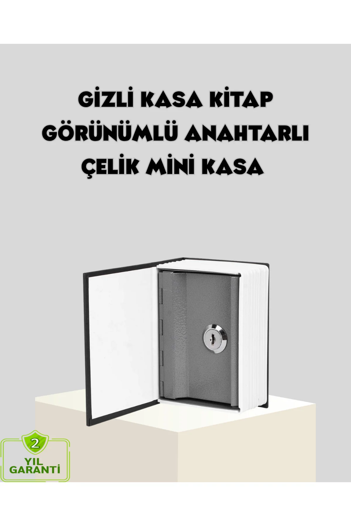 Sözlük Görünümlü Gizli Kitap Kasa – Anahtarlı Metal İç Kasa, Komp