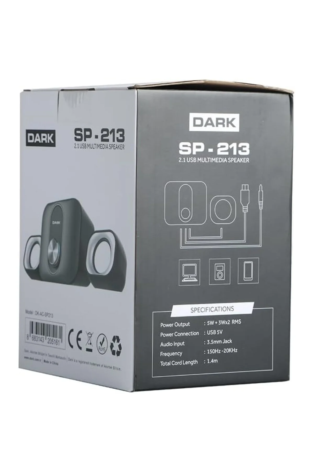 SP-213 11W RMS 2+1 Multimedia Speaker Hoparlör (DK-AC-SP213) SP-213 11W RMS 2+1 Multimedia Speaker Hoparlör (DK-AC-SP213)