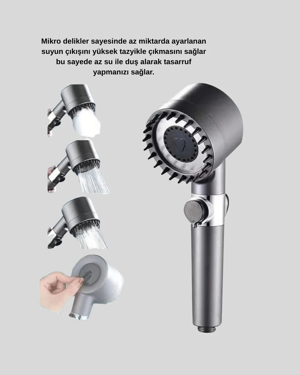 Spa Masaj Uçlu Duş Başlığı - Ergonomik Tasarım ve Su Tasarrufu