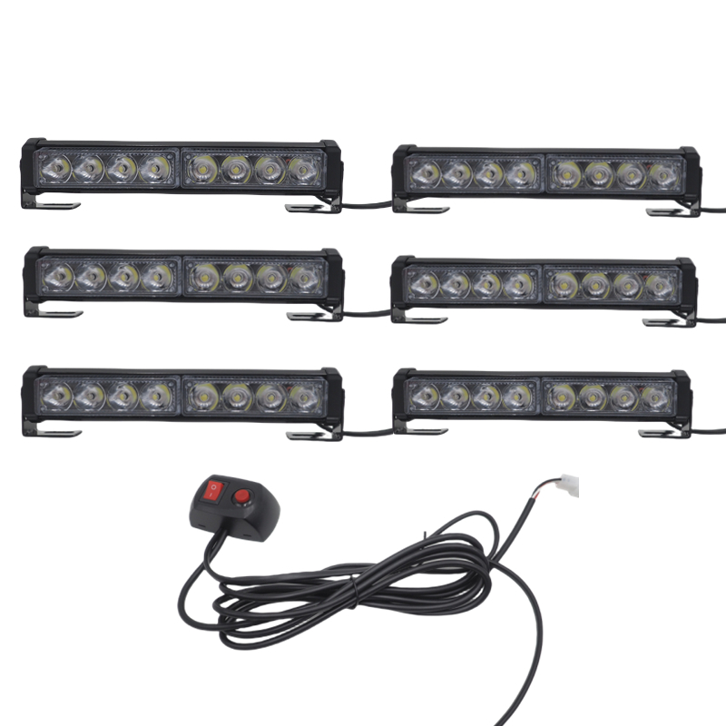 Space 6'lı 48 led çakar lamba mavi-beyaz-kırmızı 12-30V / LAPA545