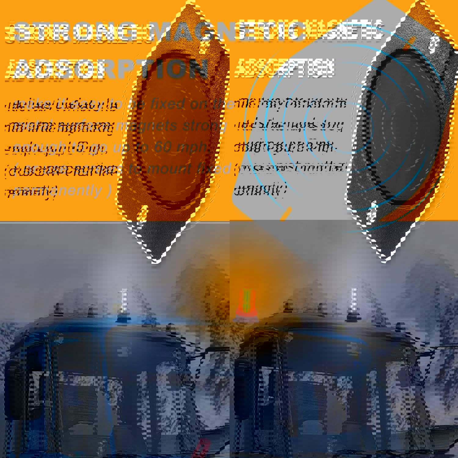 Space 7 fonksiyonlu tepe lambası çakarlı mıknatıslı dikey model 1