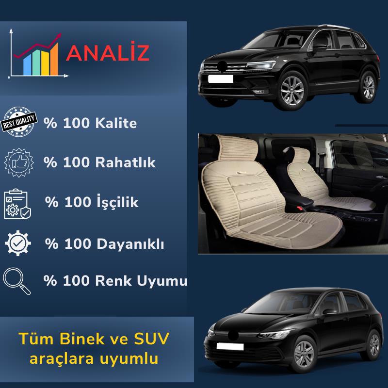 Space  Oto Koltuk Minderi, Tüm Araçlara Uyumlu 2'Li Set Özel Tasar