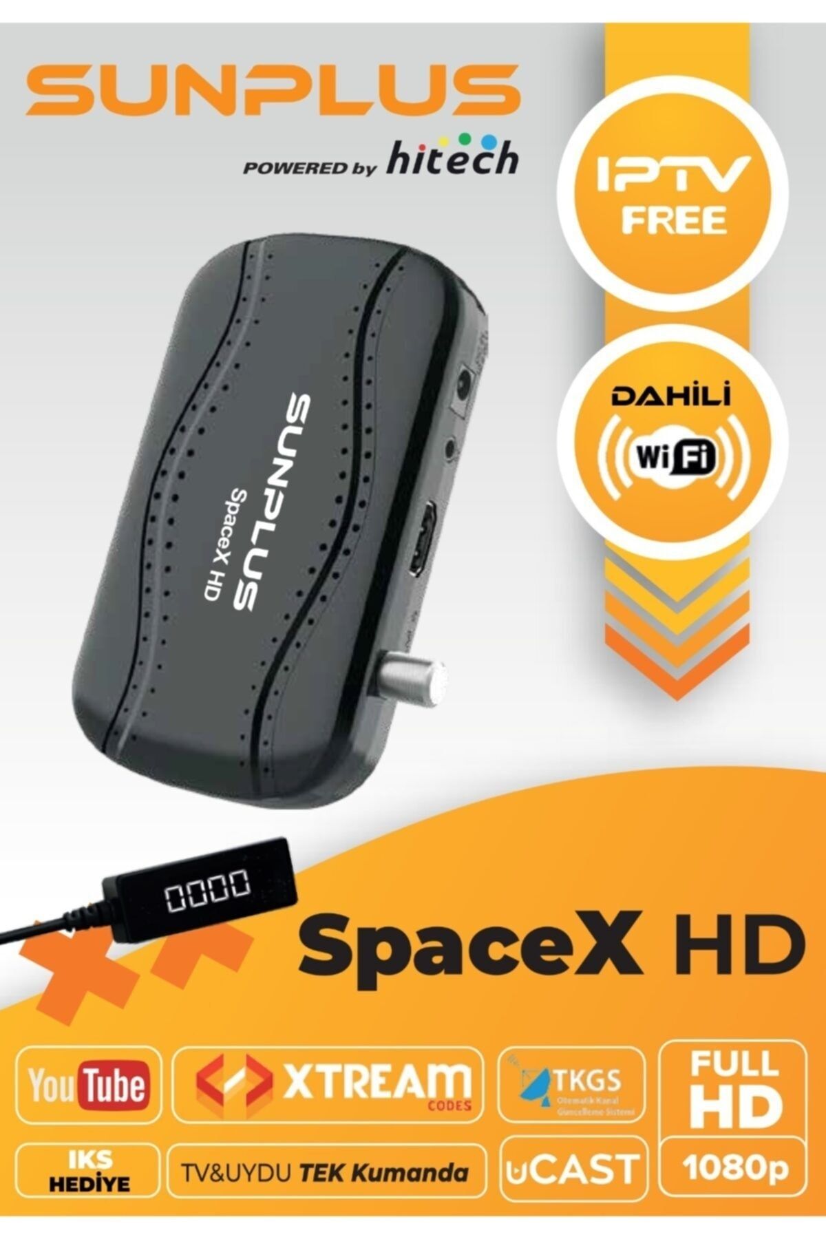 1 Company Spacex Çanakli - Çanaksiz Dahili Wi-Fi Full Hd Sinema Paketli Uydu Alicisi