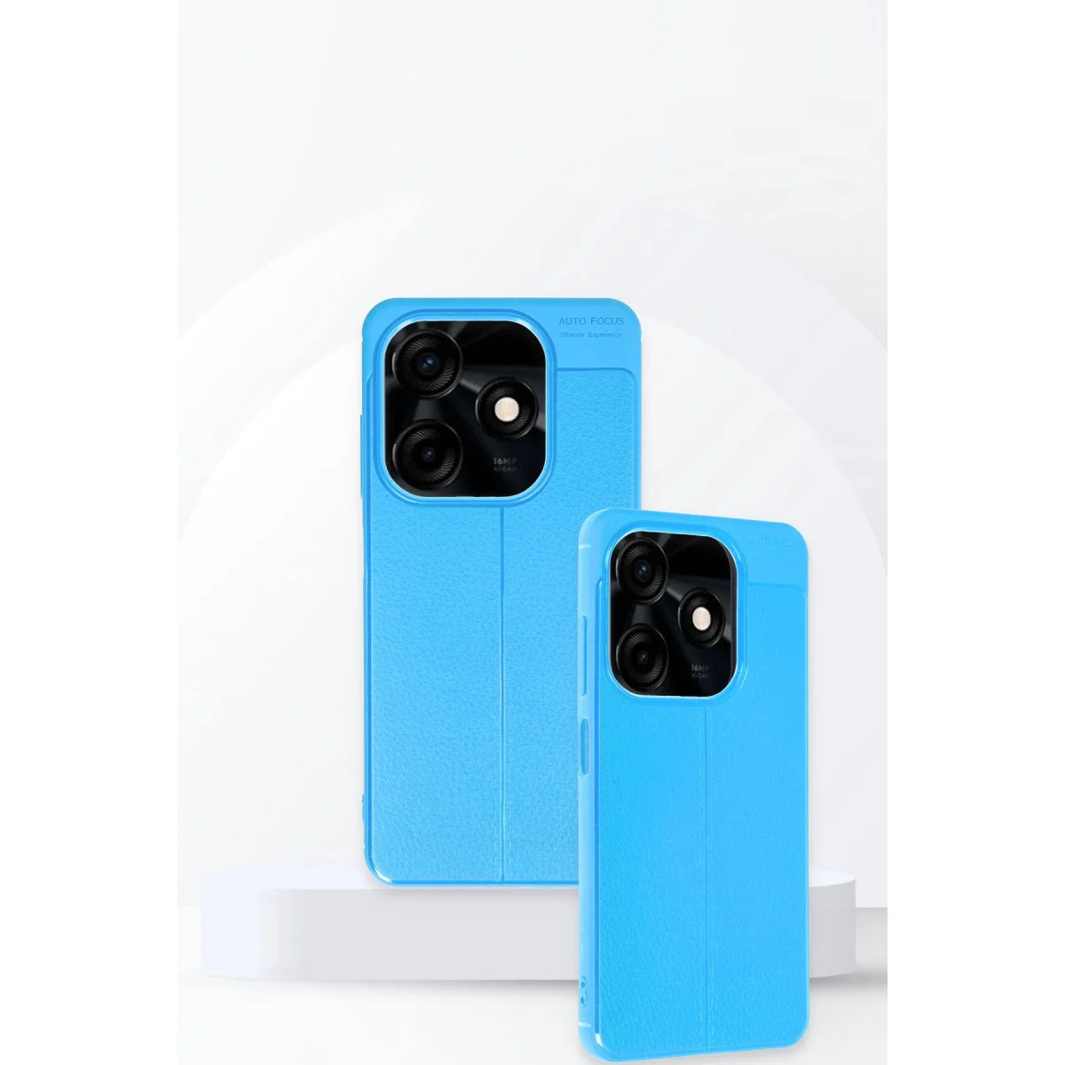 Spark Go 2024 Kılıf - Auto Focus Kırmızı TPU Deri Dokulu Ultra Hafif Koruma