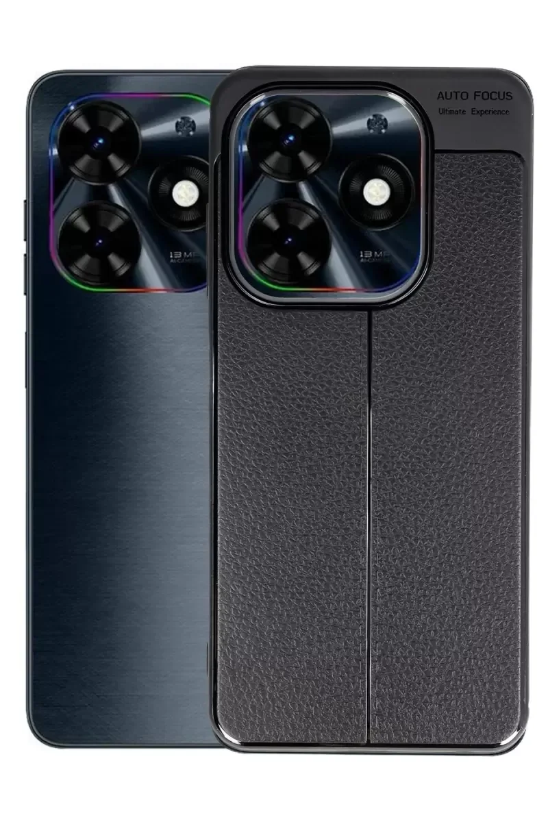 Spark Go 2024 Kılıf Auto Focus Kapak - Siyah | Darbe Korumalı Silikon Kılıf