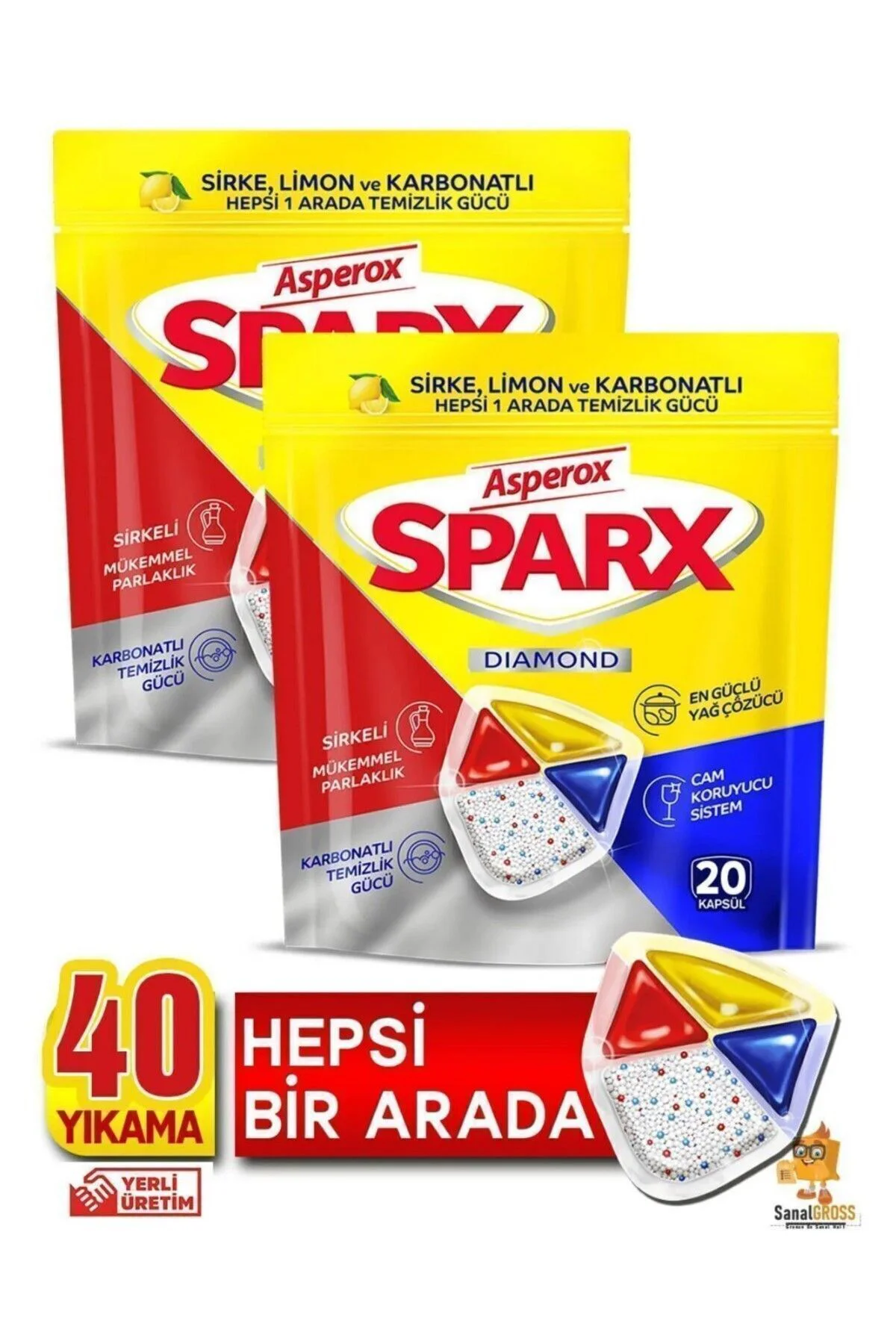Sparx Diamond Bulaşık Kapsülü 20'li