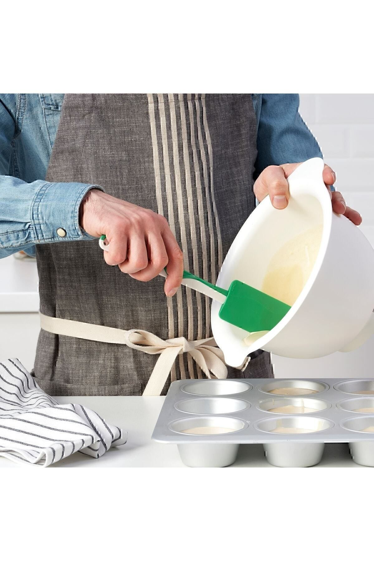 İkea Spatula 25 Cm Silikon Kauçuk Yeşil Beyaz