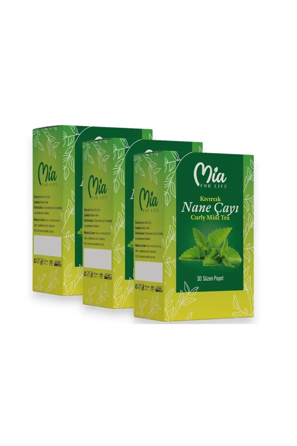 Mia For Life Spearmint Tea (Kıvırcık Nane Çayı) 30 Süzen Poşet * 3 Adet