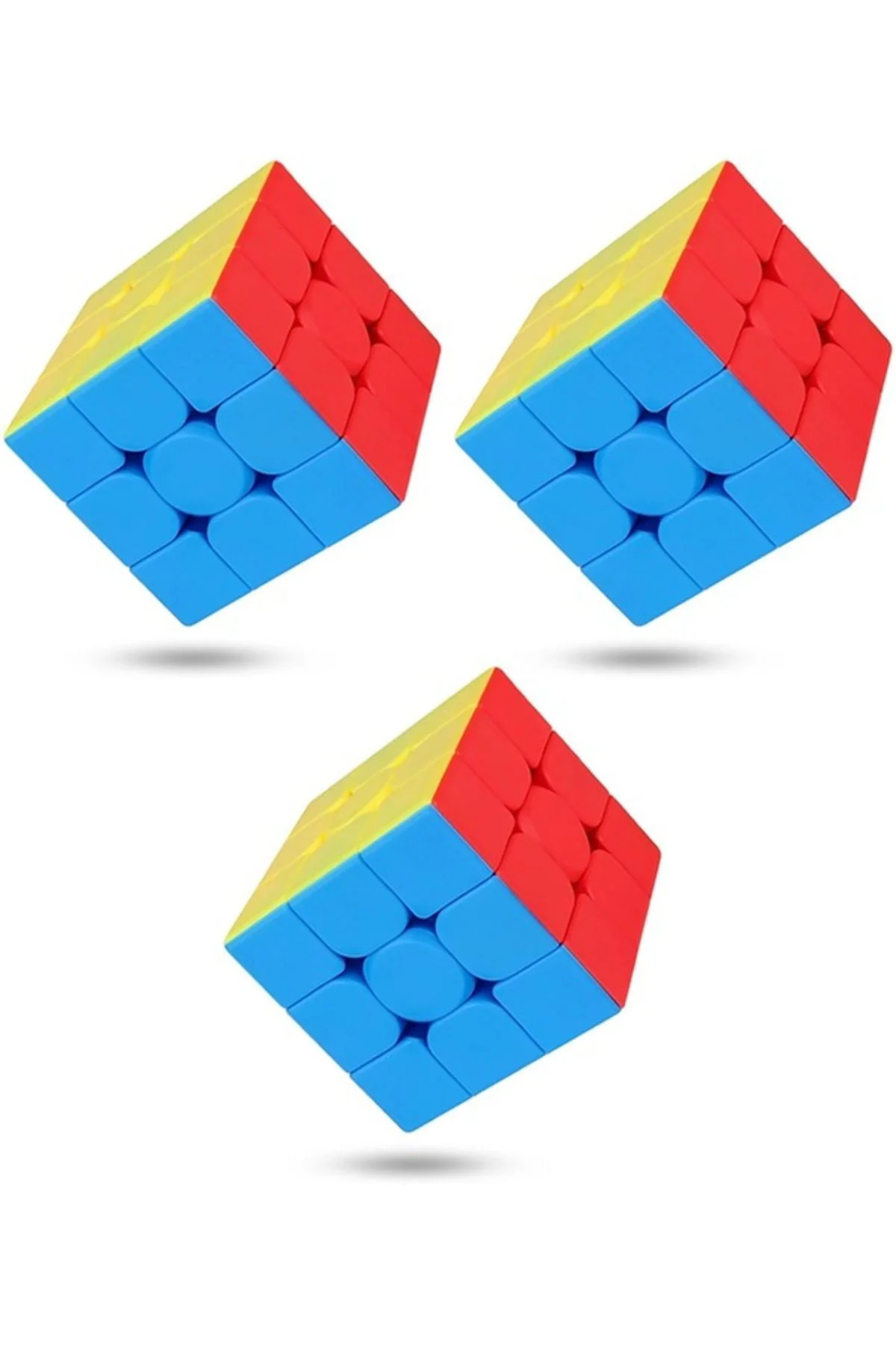Speed Cupe Rubik Küp Zeka Küpü 3x3 Canlı Renkler Hız Küp, 3 Adet 