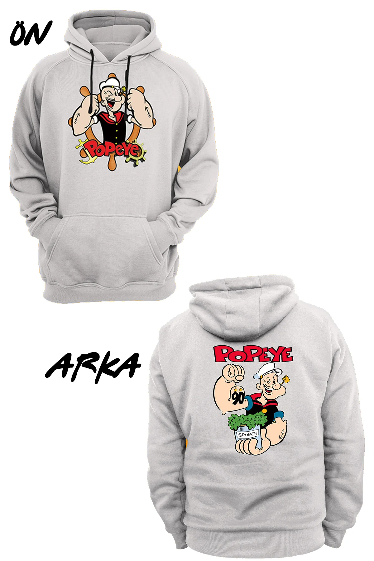 , Garfield Baskılı, 3 ipl. Şardonlu, İçi Polar, Çok Kalın, Kapüşonlu Hoodie