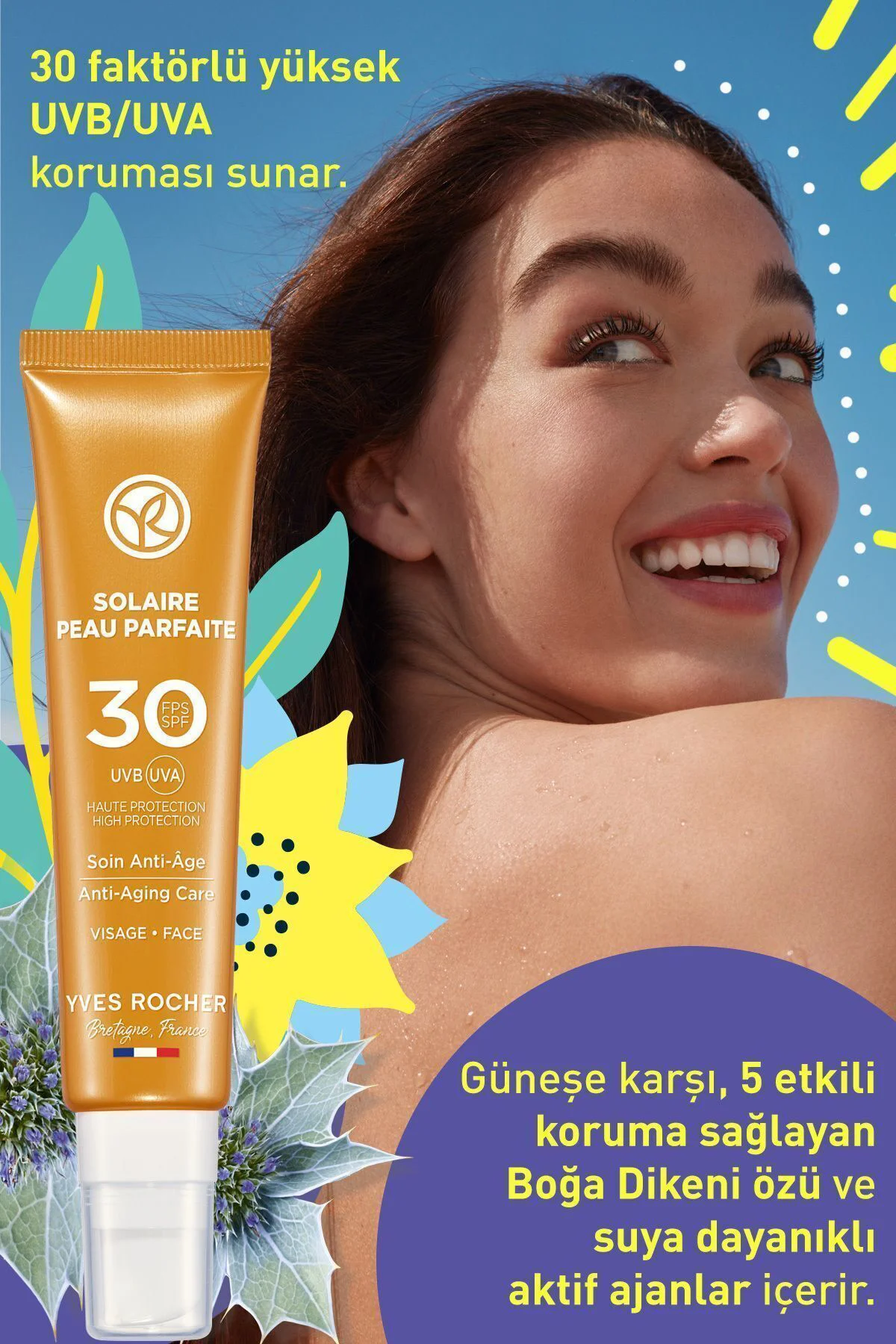 Spf 30 Fotoyaşlanma Ve Leke Karşıtı Güneş Koruyucu Yüz Kremi/solaire Peau Parfaite-40 ml