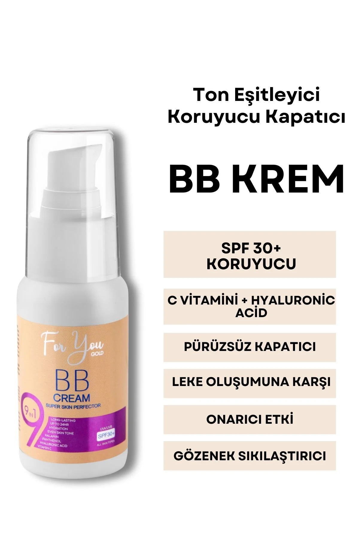 Spf 30+ Ton Eşitleyici, Koruyucu Ve Kapatıcı Bb Krem