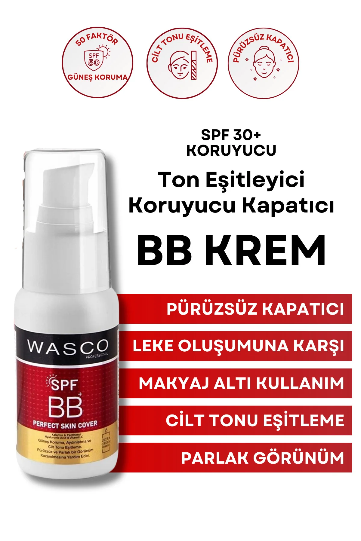 Spf 30+ Ton Eşitleyici, Besleyici, Canlandırıcı, Koruyucu Ve Kapa