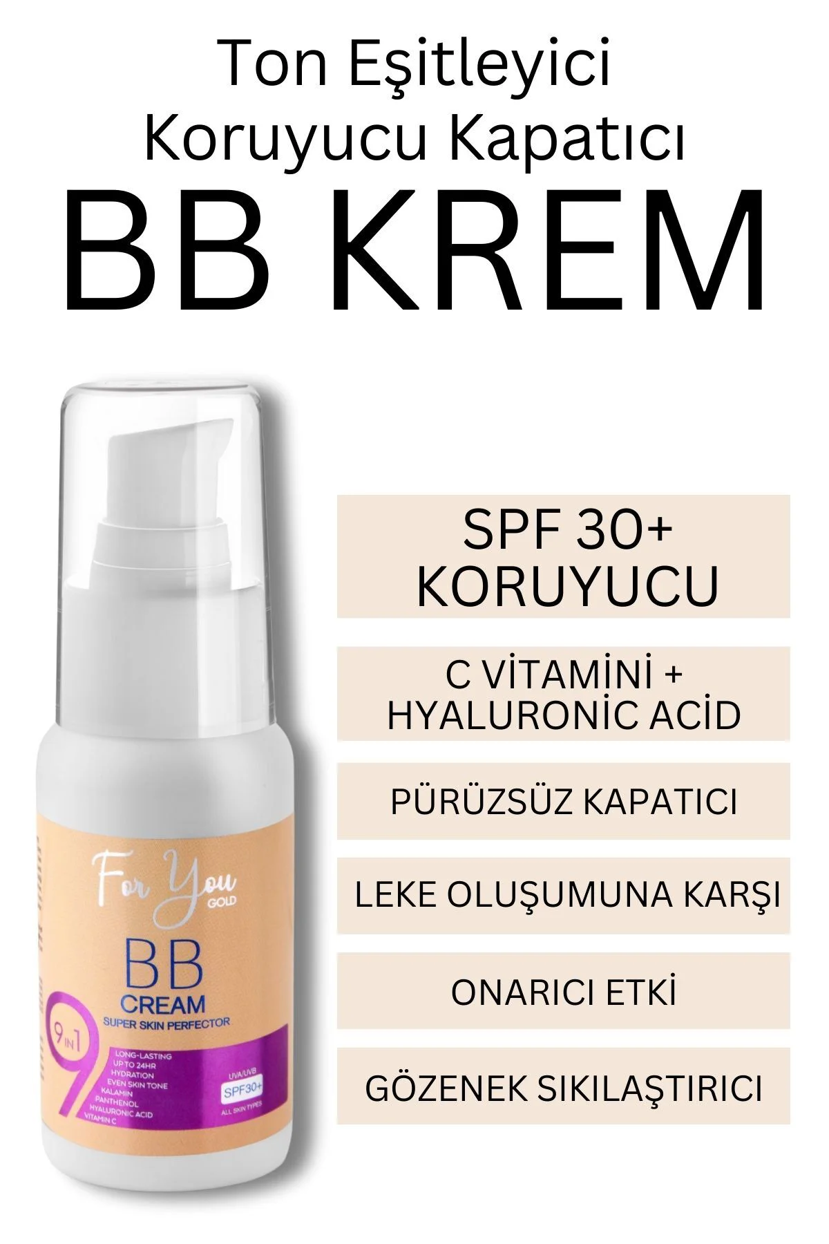 Spf 30+ Ton Eşitleyici, Koruyucu Ve Kapatıcı Bb Krem