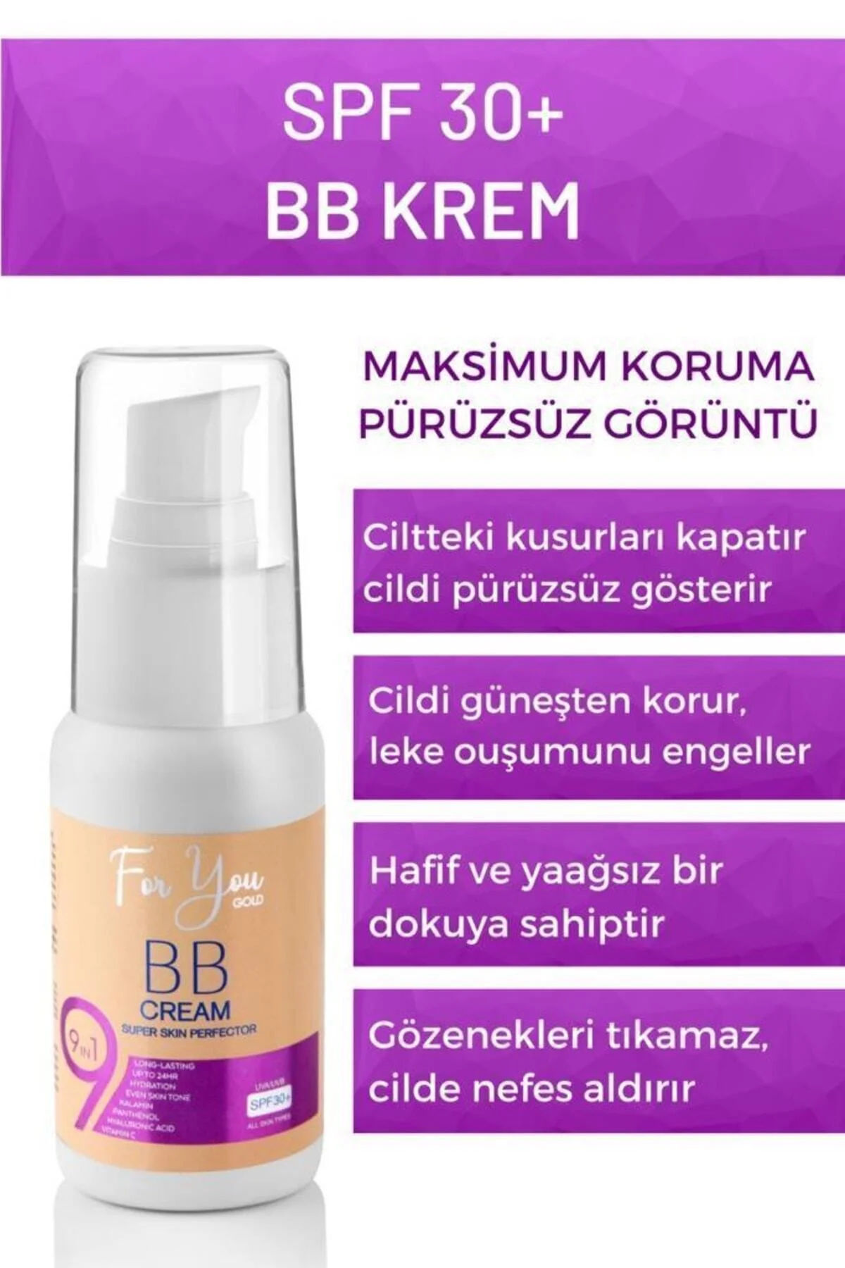Spf 30+ Ton Eşitleyici, Koruyucu Ve Kapatıcı Bb Krem