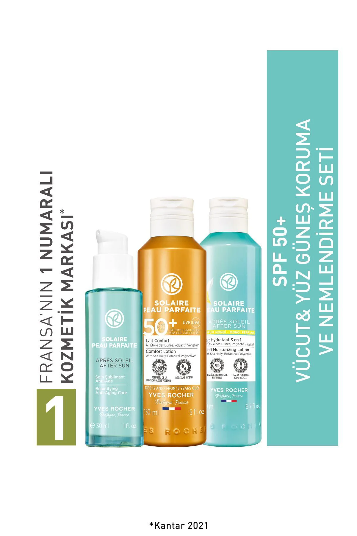 SPF 50+ Vücut & Yüz Güneş Koruma ve Nemlendirme Seti-9916738