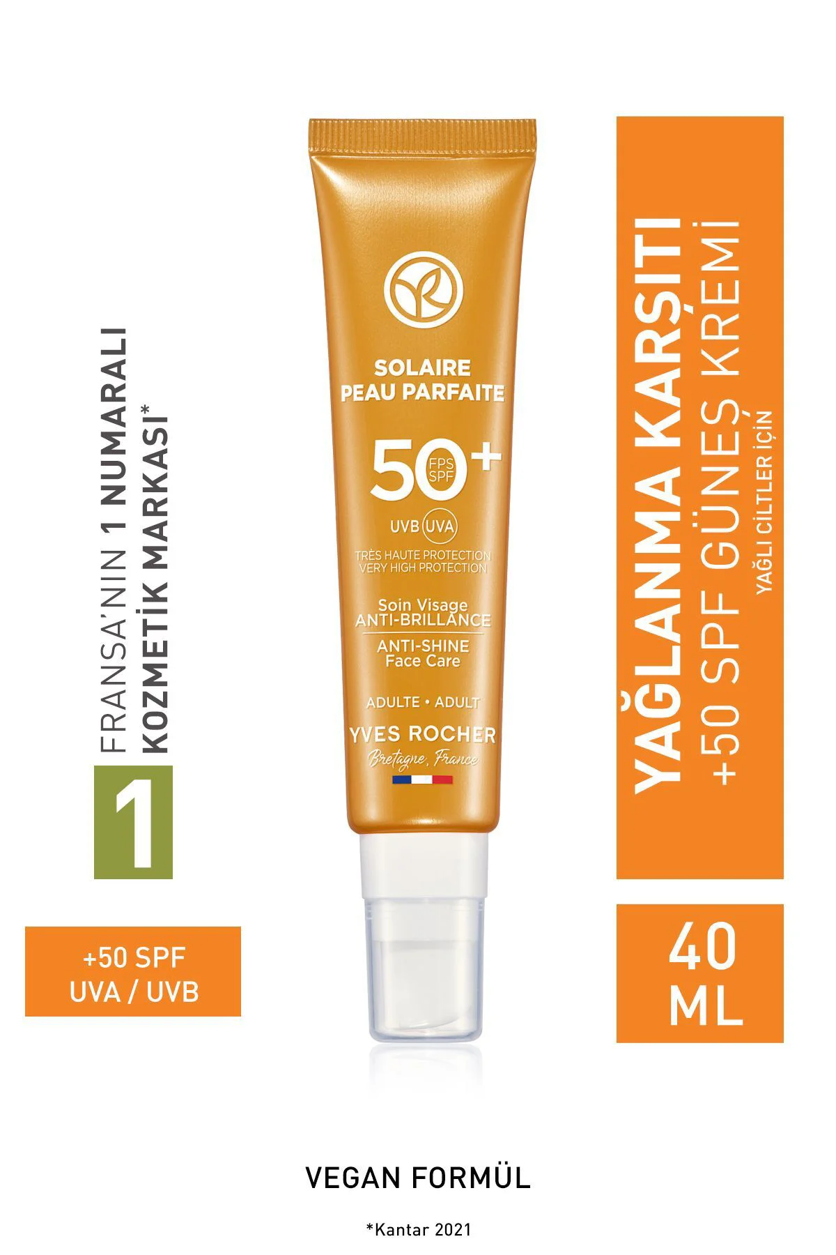 Spf 50 Yüksek Korumalı Yağlanma Ve Leke Karşıtı Yüz Güneş Kremi/S
